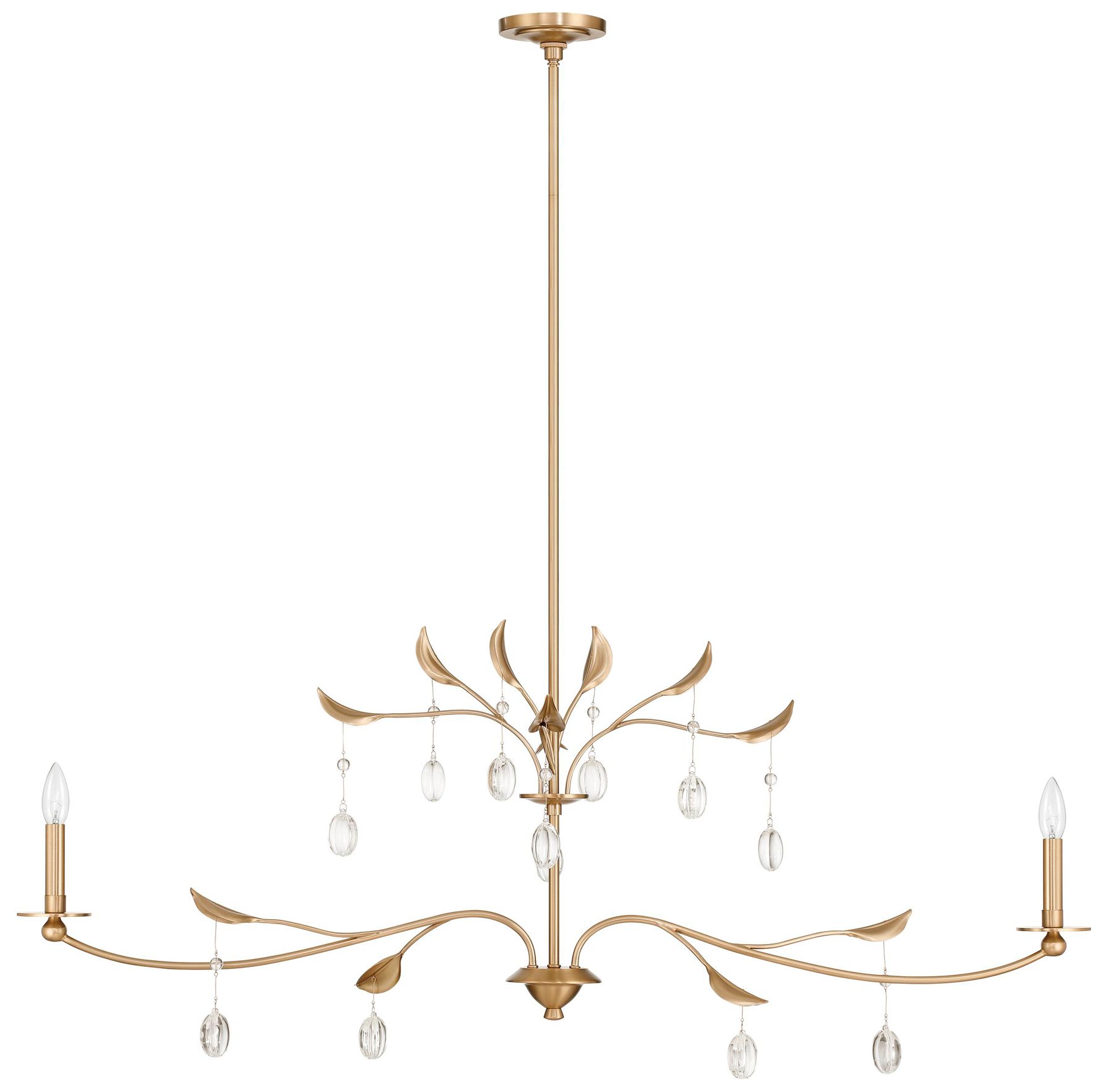 Image 5 Thesis Presley 56" 2 Light Champagne Gold Linear Chandelier more views