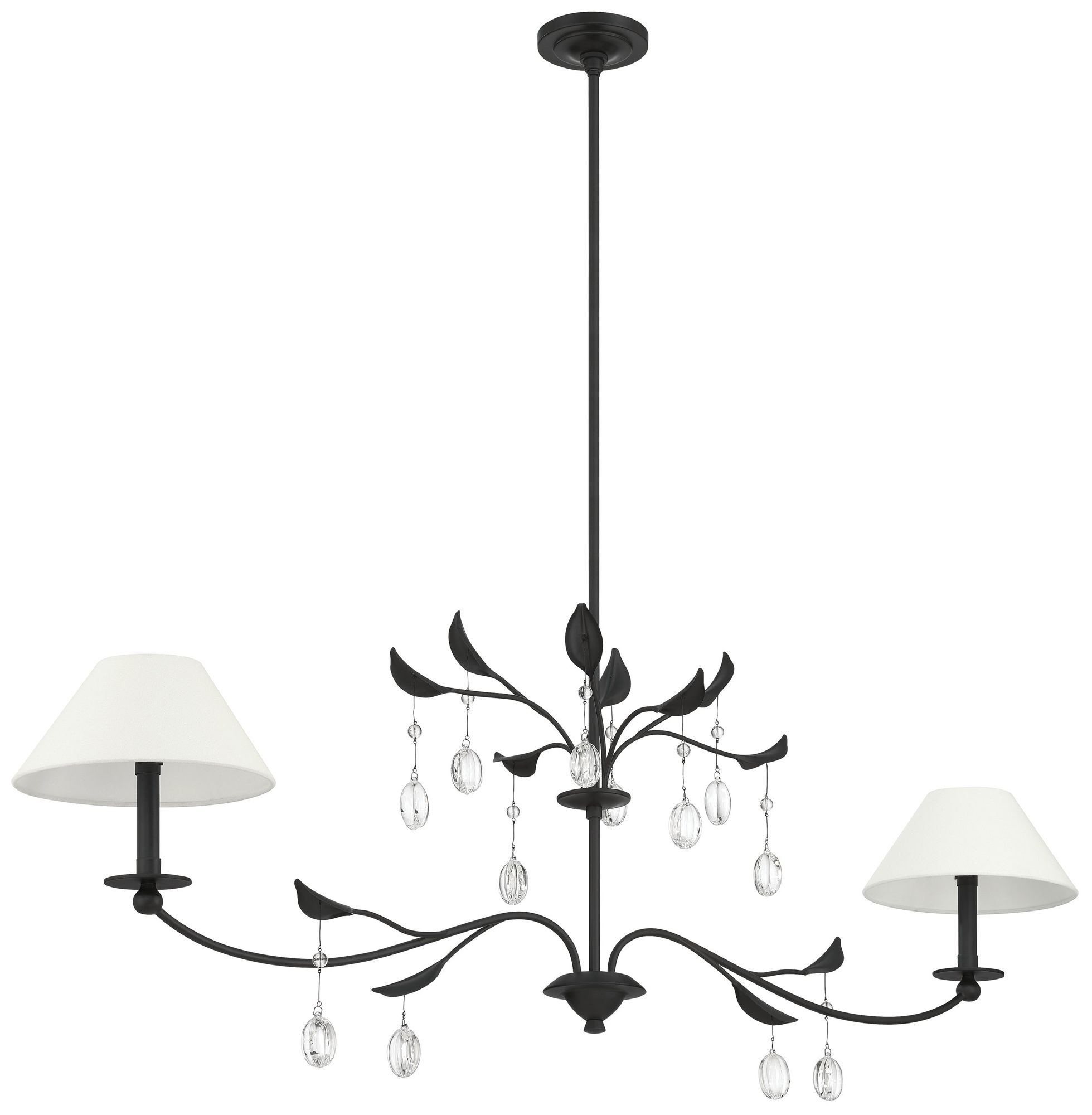 Thesis Presley 56" 2 Light Textured Black Linear Chandelier