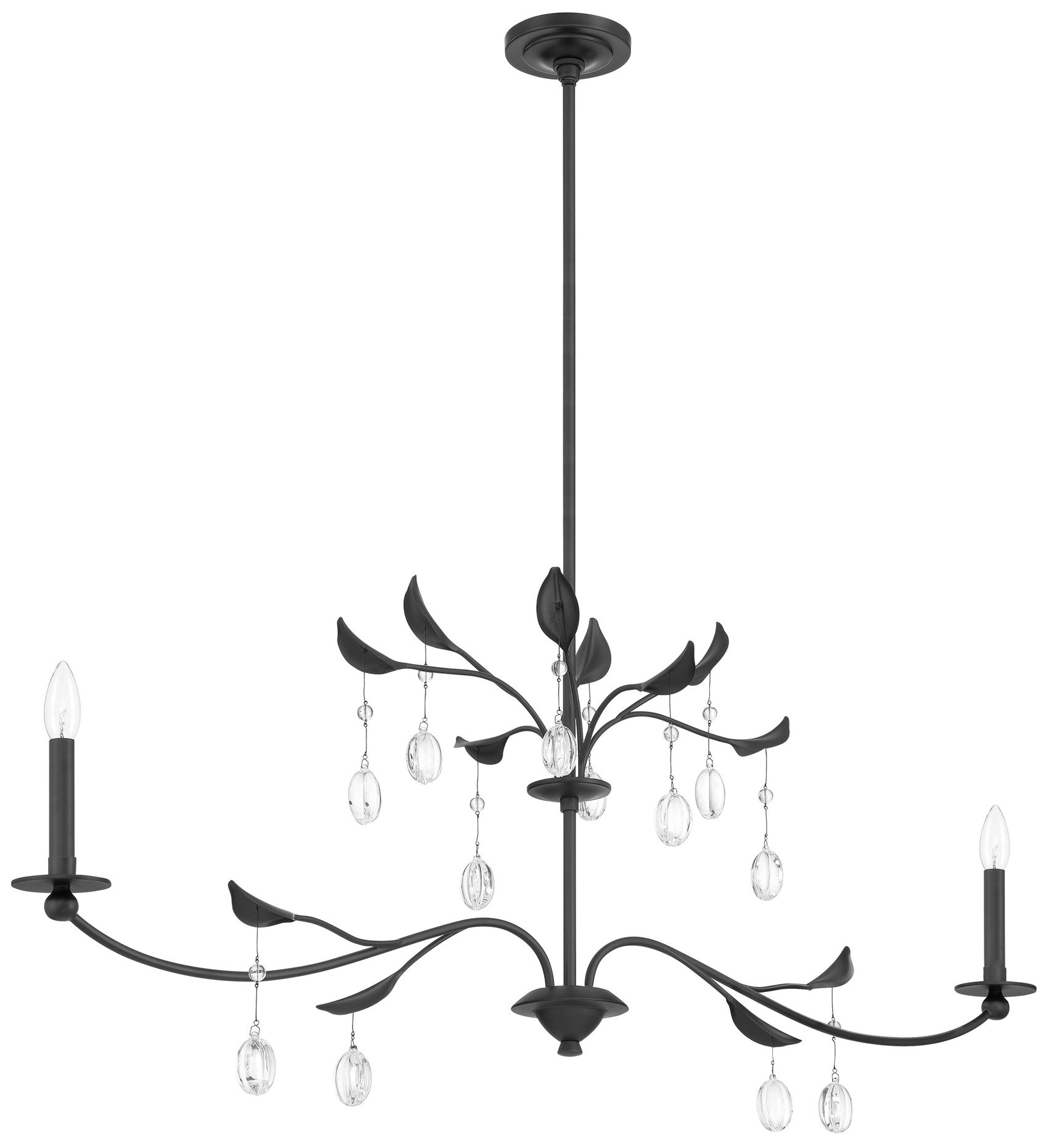 Image 3 Thesis Presley 56" 2 Light Textured Black Linear Chandelier more views