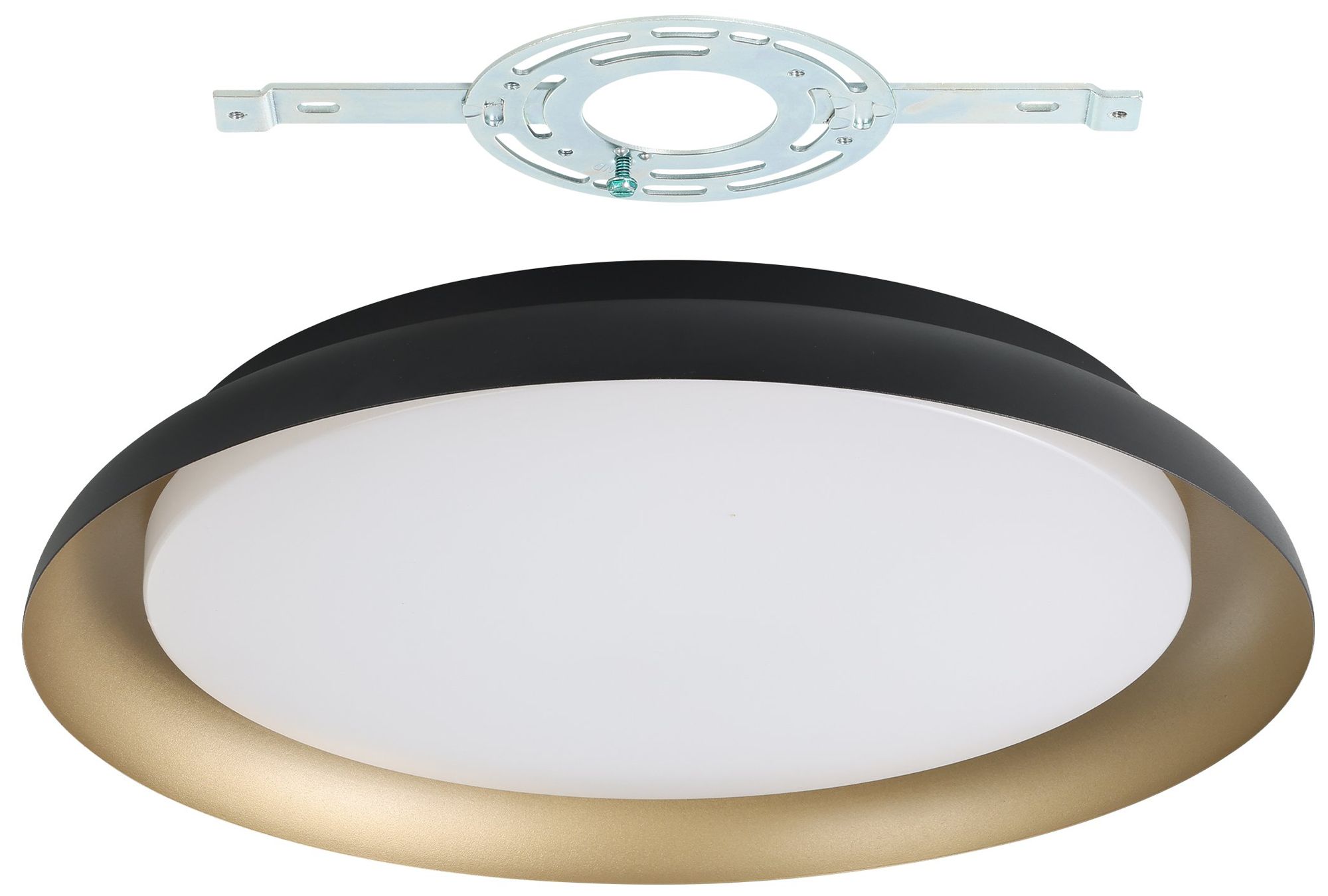Image 5 Thesis Sebio 18" 1 Light Black and Gold LED Flush Mount Ceiling Light more views