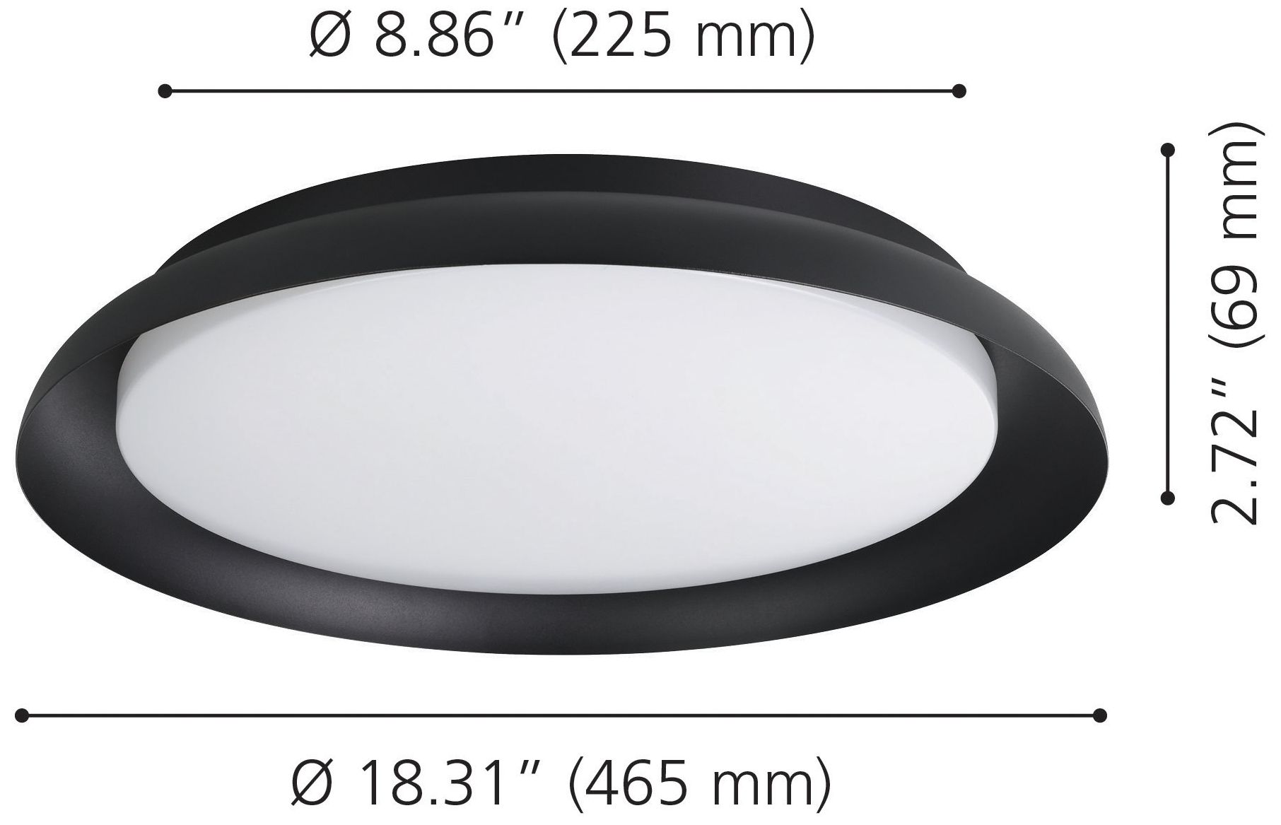 Image 3 Thesis Sebio 18 inch 1 Light Black LED Flush Mount Ceiling Light more views