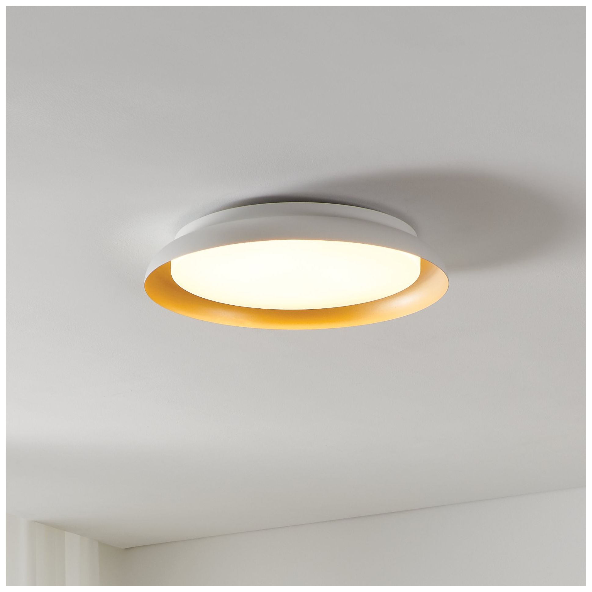 Image 2 Thesis Sebio 18 inch 1 Light White and Gold LED Flush Mount Ceiling Light more views