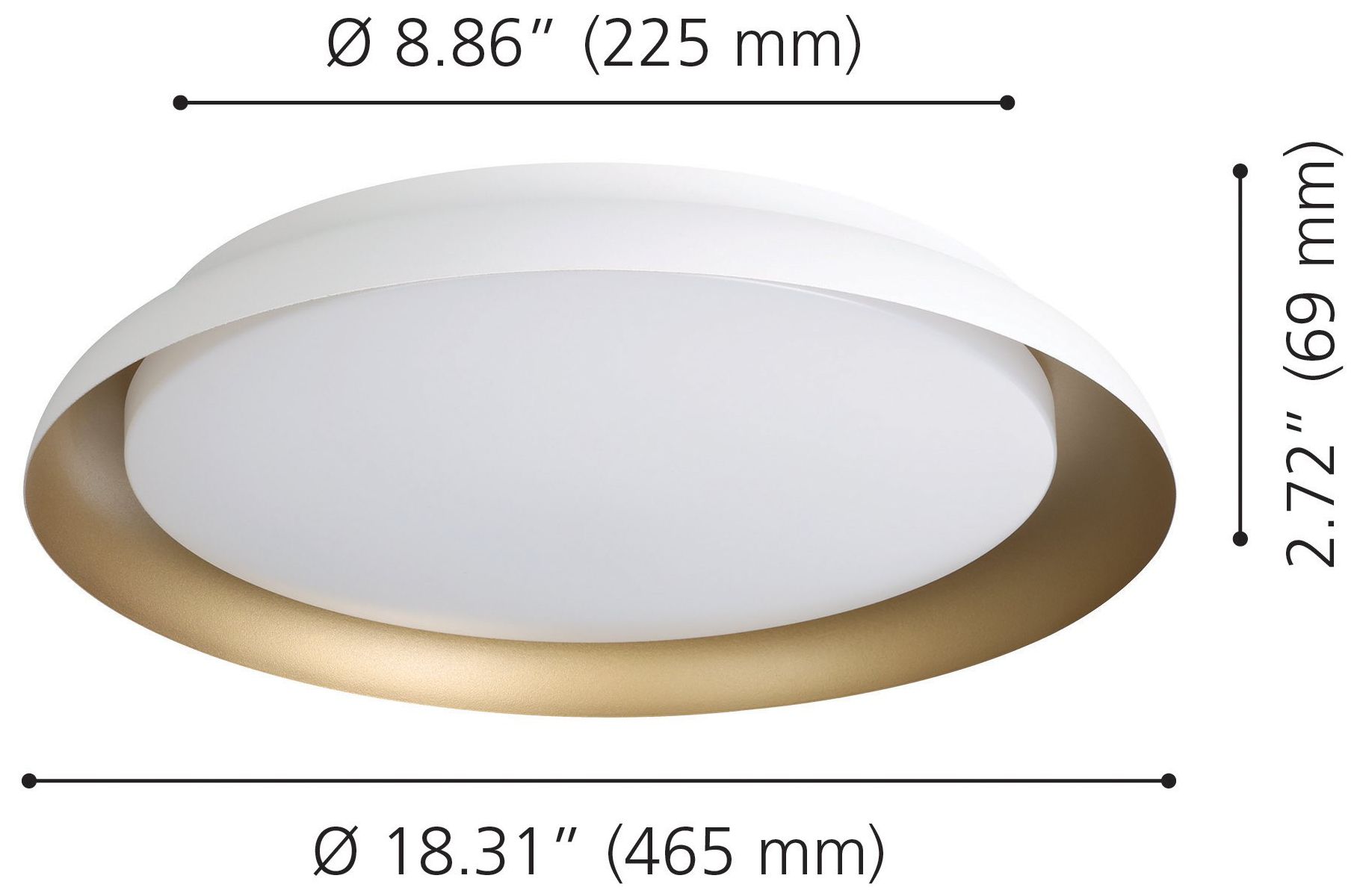 Image 3 Thesis Sebio 18 inch 1 Light White and Gold LED Flush Mount Ceiling Light more views