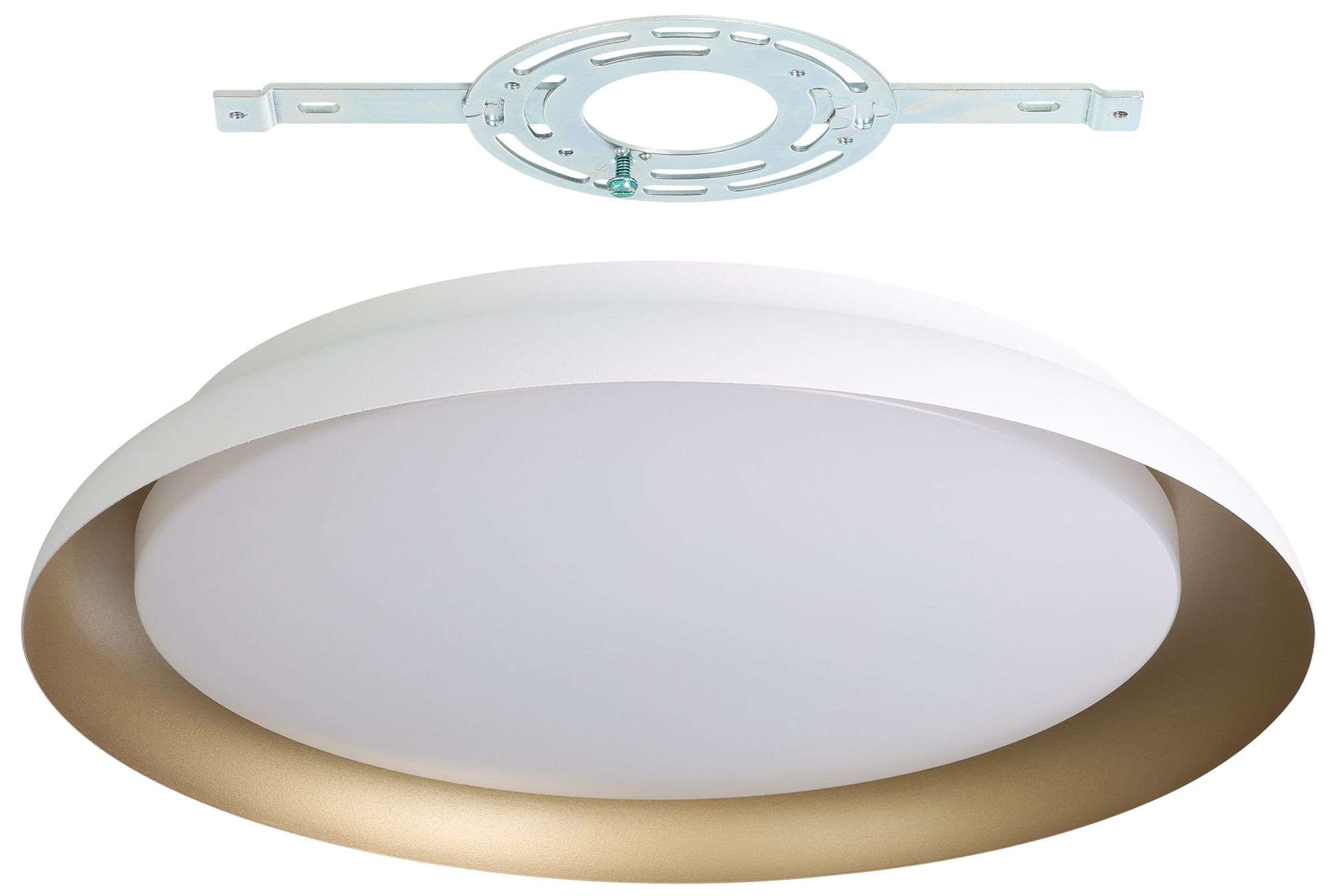 Image 5 Thesis Sebio 18 inch 1 Light White and Gold LED Flush Mount Ceiling Light more views
