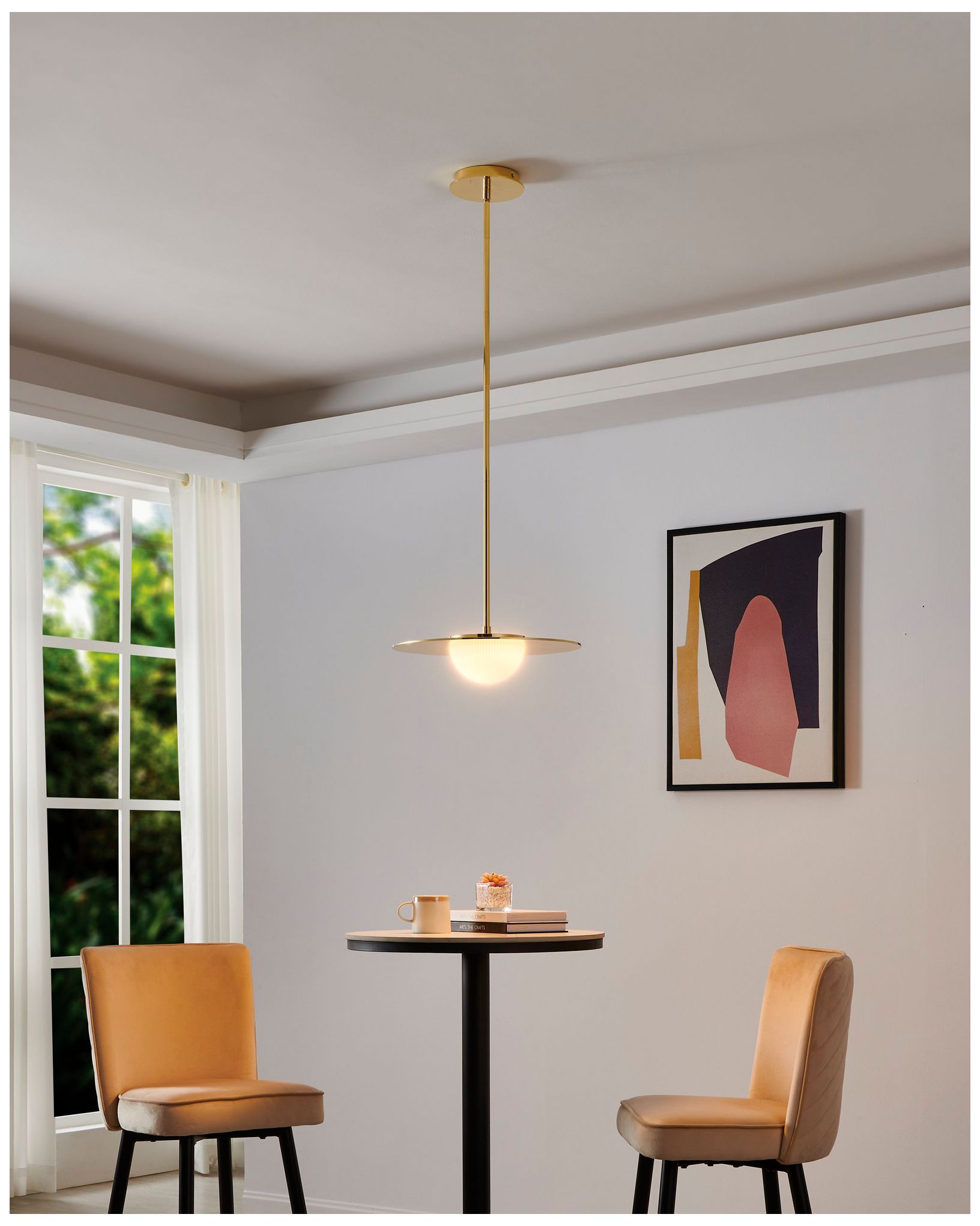 Thesis Solstice 16" Polished Brass 5CCT LED Convertible Pendant