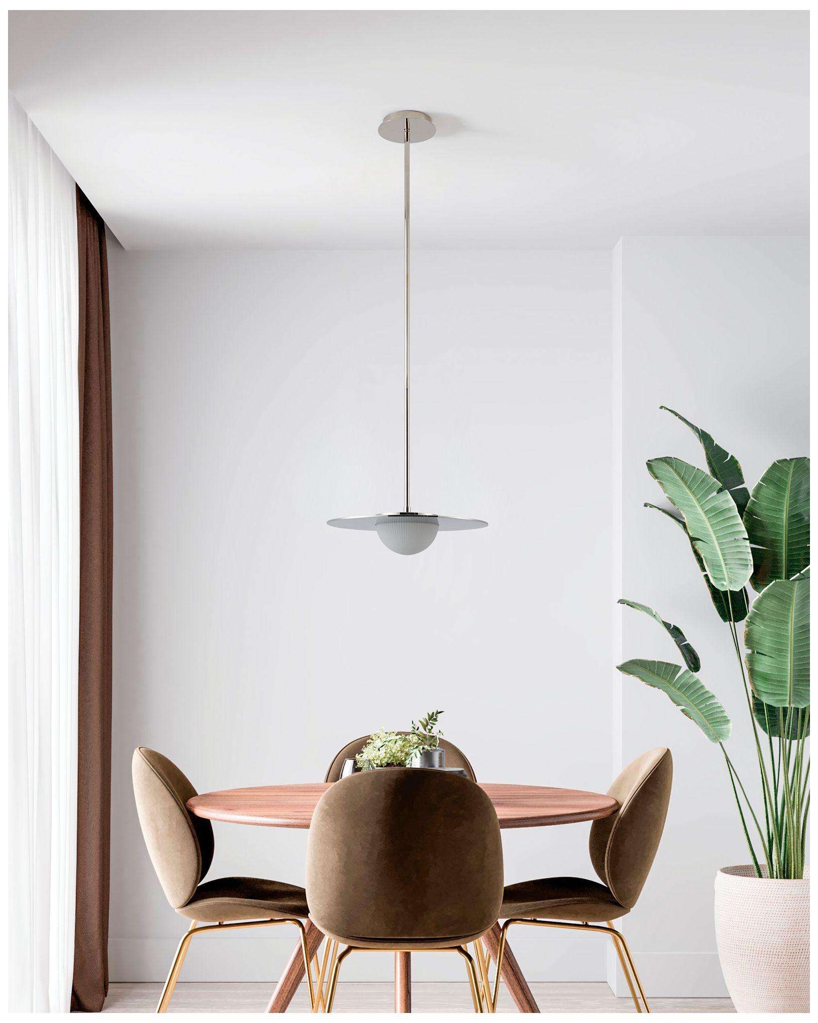 Thesis Solstice 16" Polished Nickel 5CCT LED Convertible Pendant