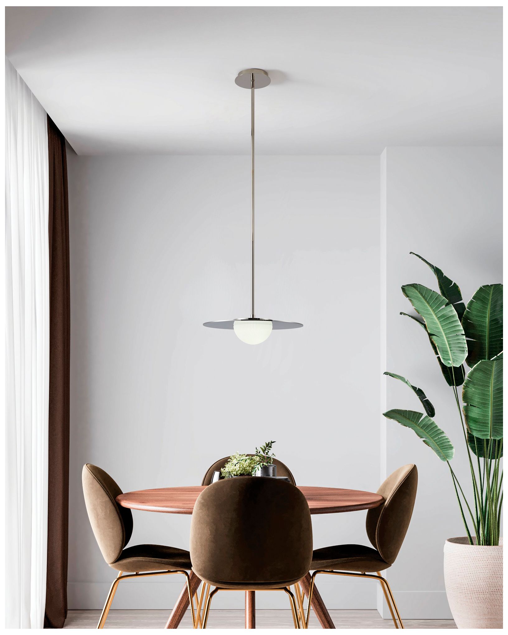 Thesis Solstice 16" Polished Nickel 5CCT LED Convertible Pendant