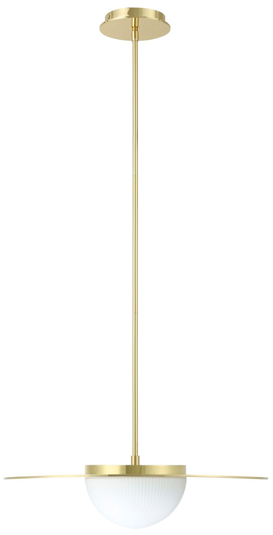 Image 4 Thesis Solstice 22" Polished Brass 5CCT LED Convertible Pendant more views