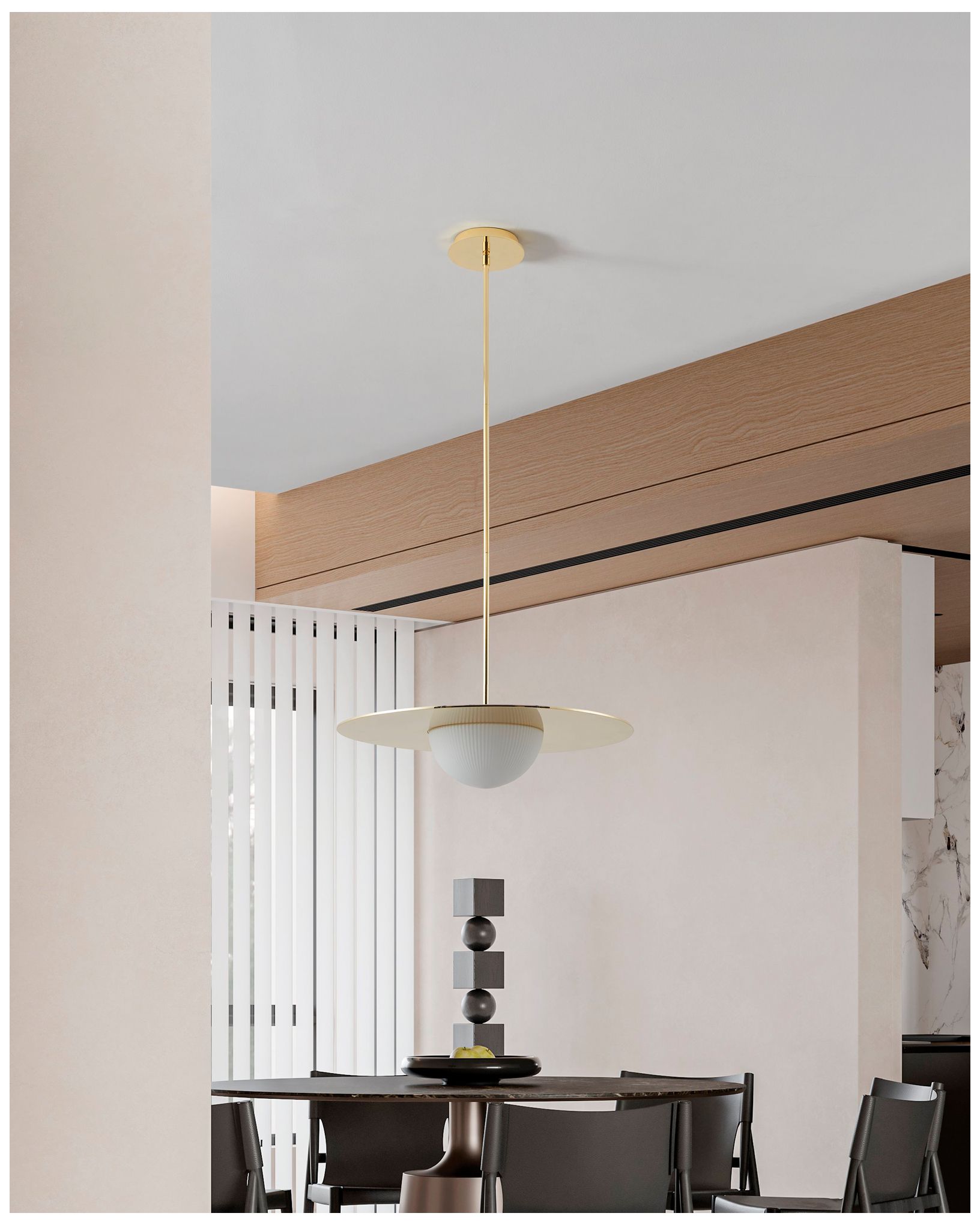 Thesis Solstice 22" Polished Brass 5CCT LED Convertible Pendant