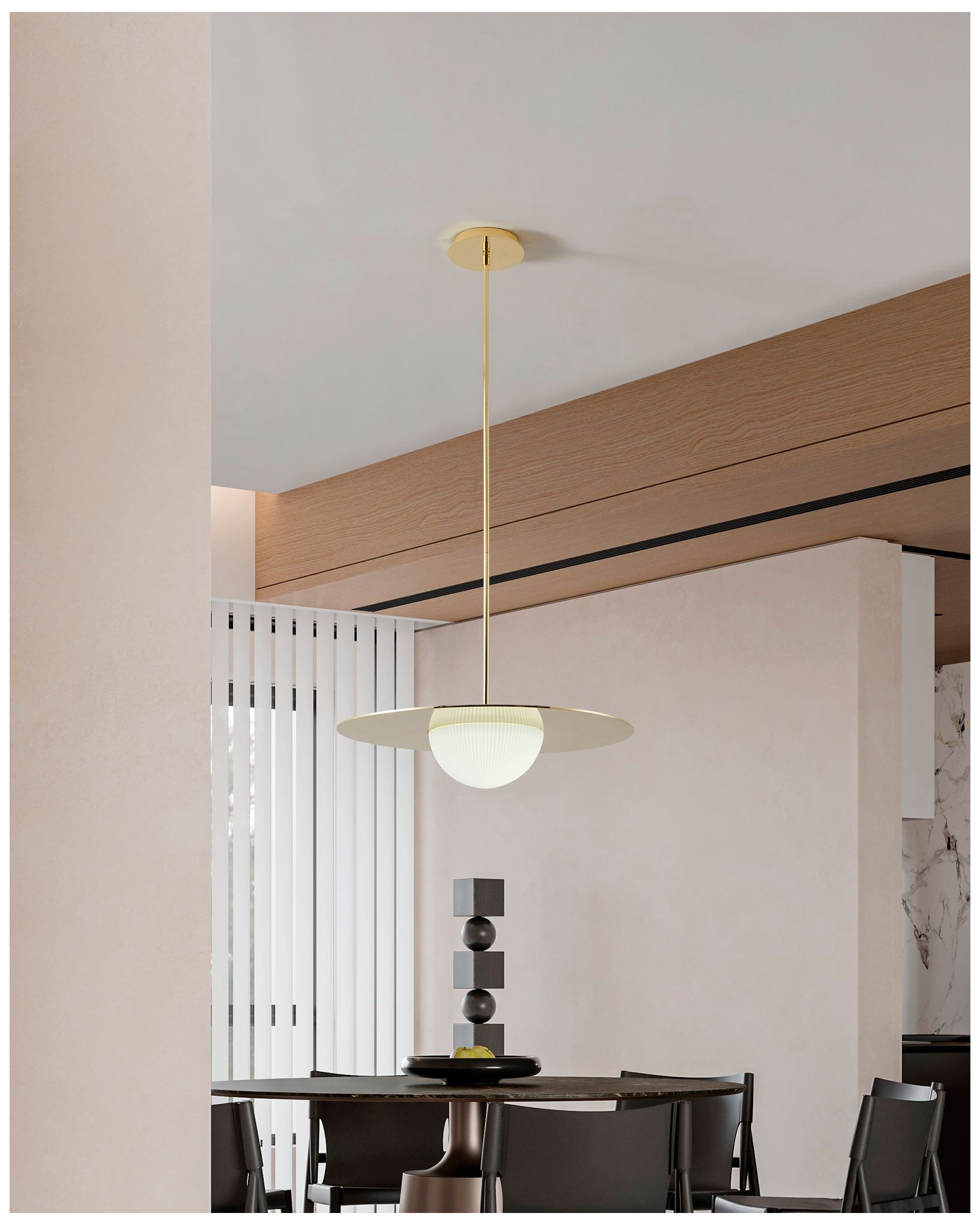 Thesis Solstice 22" Polished Brass 5CCT LED Convertible Pendant