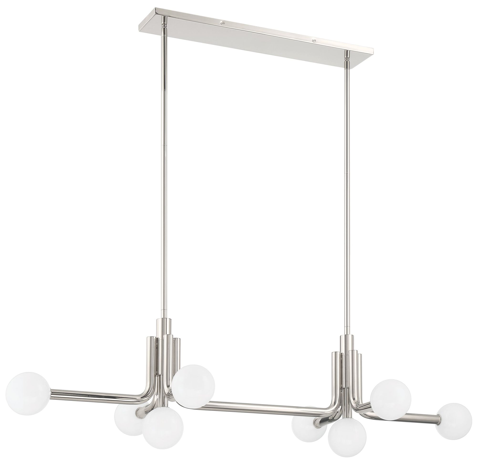 Image 2 Thesis Stockholm 50" 8 Light Polished Nickel Linear Chandelier