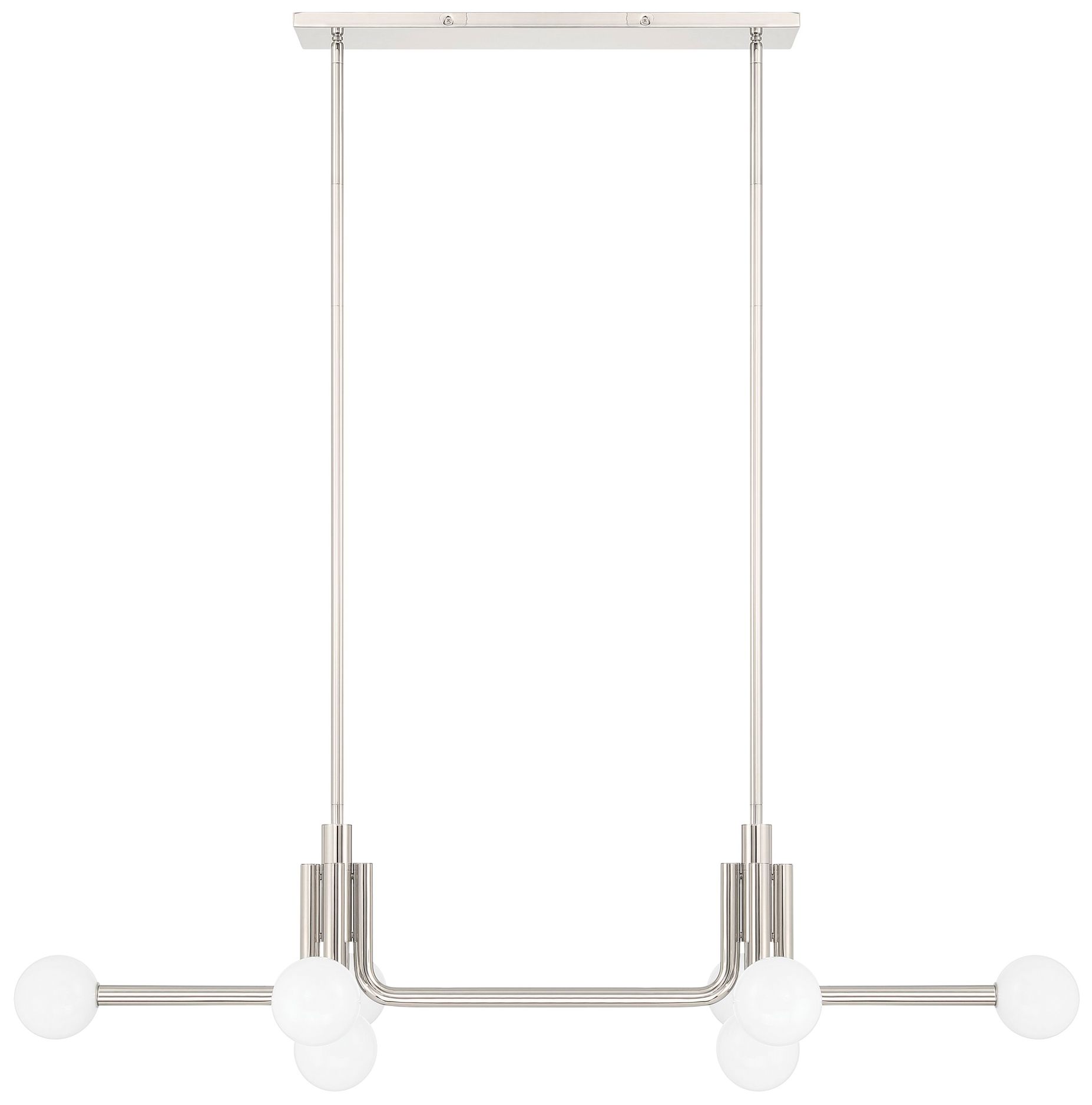 Image 3 Thesis Stockholm 50" 8 Light Polished Nickel Linear Chandelier more views