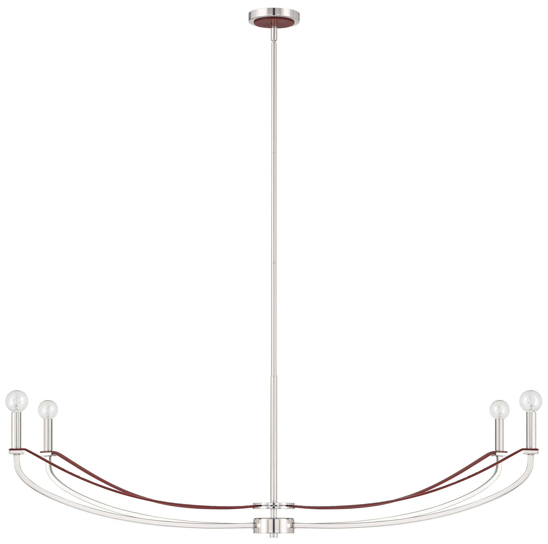 Image 3 Thesis Sussex 47" 4 Lt Polished Nickel and Dark Brown Chandelier more views