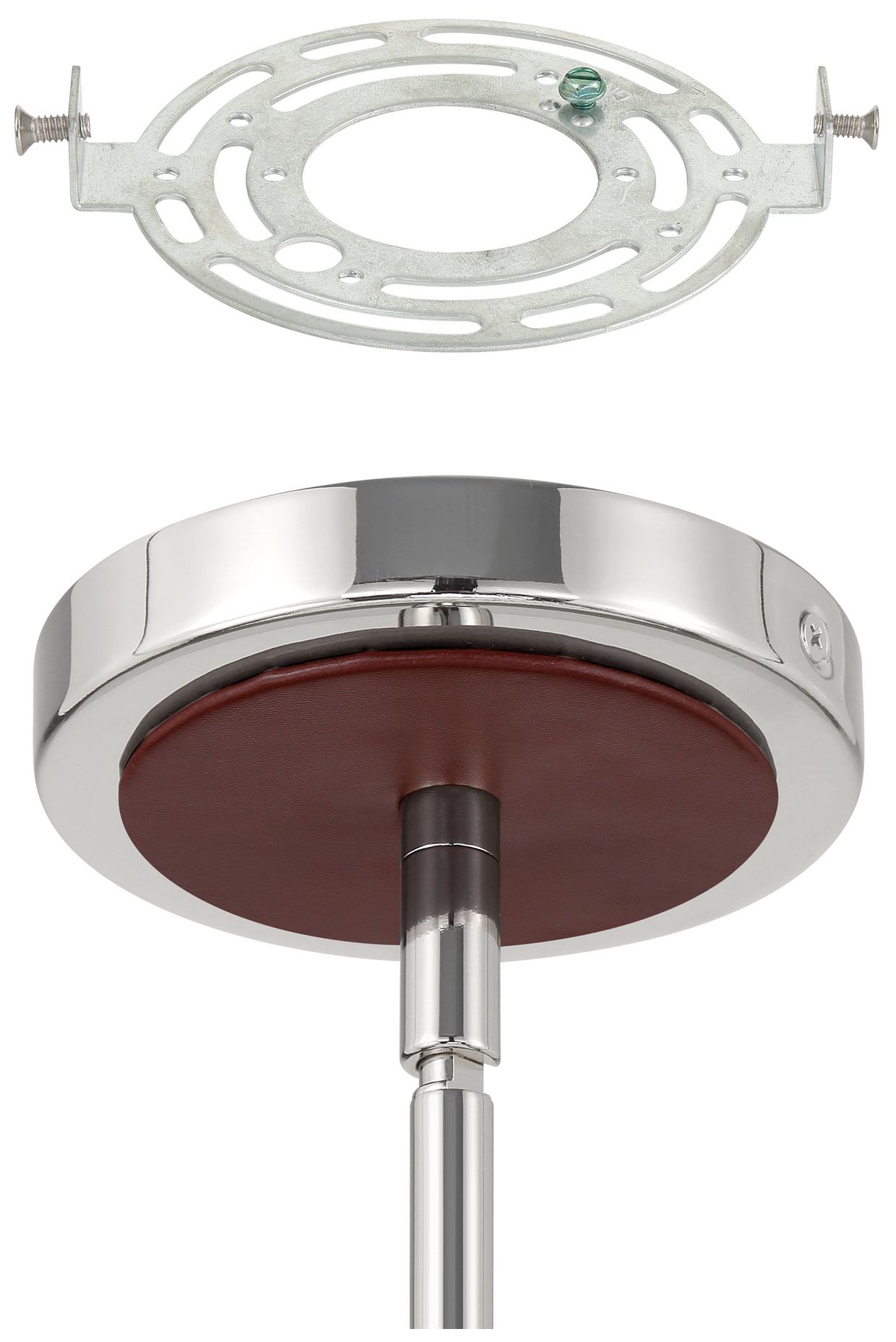 Image 5 Thesis Sussex 47" 4 Lt Polished Nickel and Dark Brown Chandelier more views