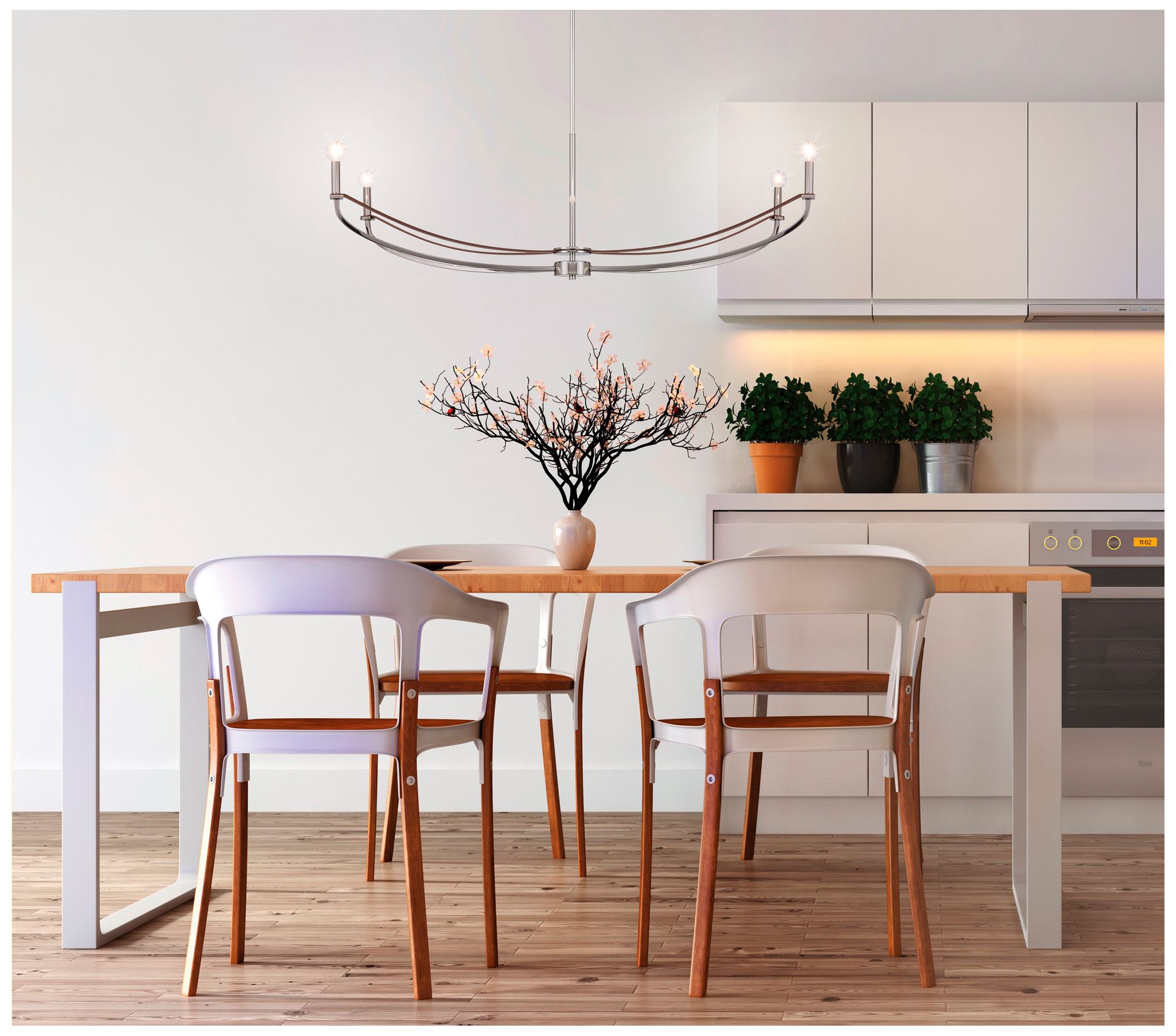 Image 6 Thesis Sussex 47" 4 Lt Polished Nickel and Dark Brown Chandelier more views