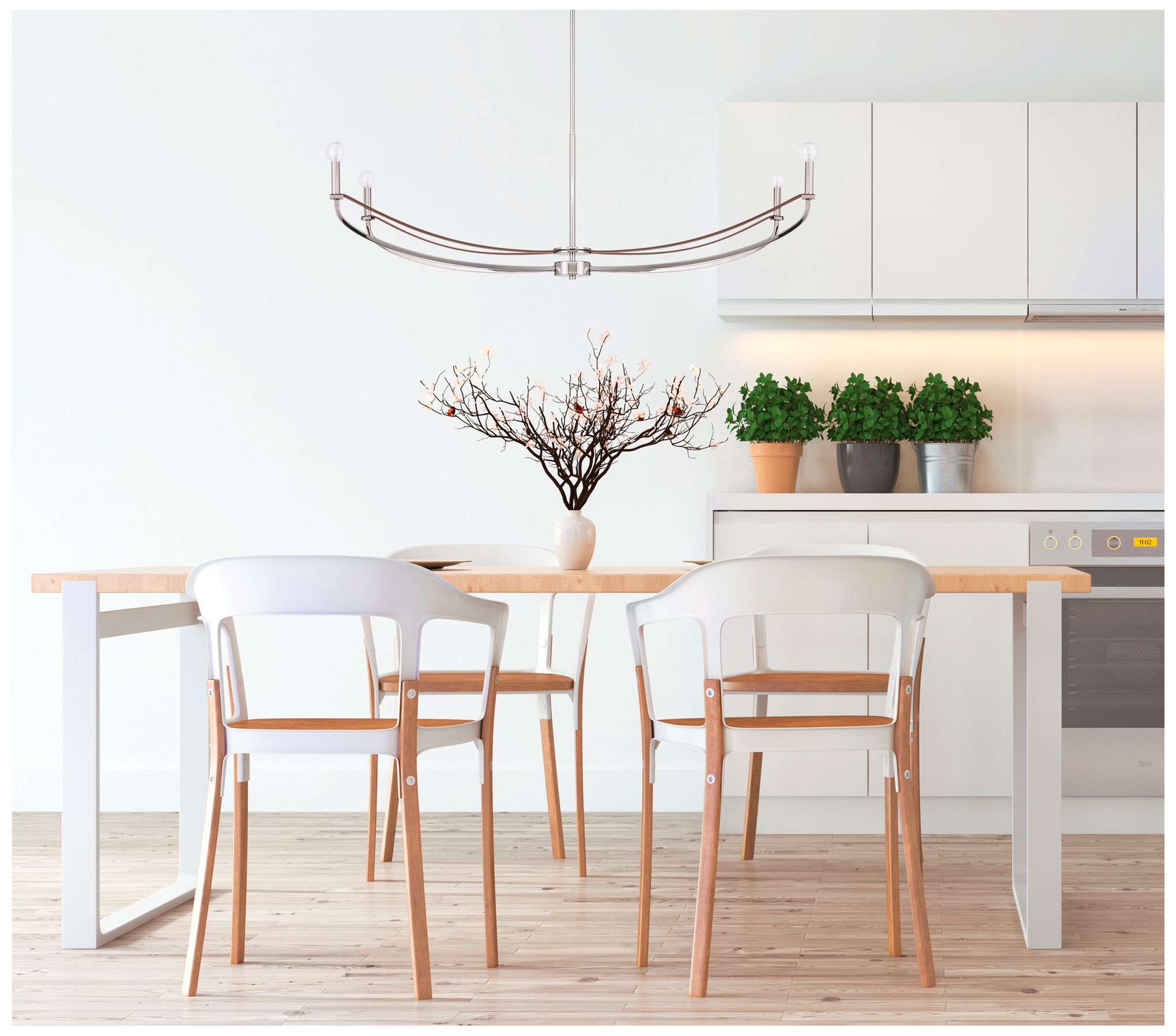 Image 7 Thesis Sussex 47" 4 Lt Polished Nickel and Dark Brown Chandelier more views