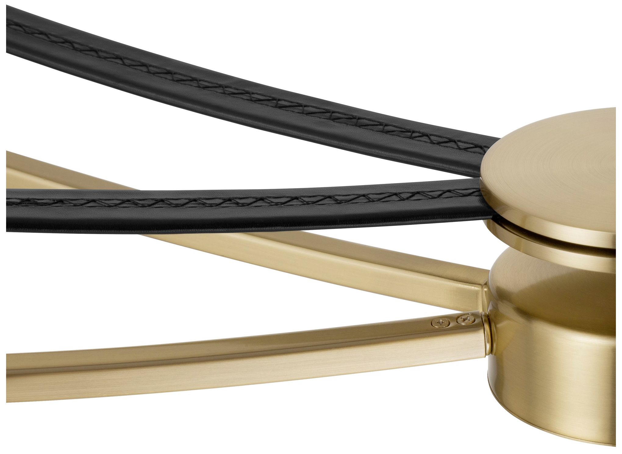 Image 4 Thesis Sussex 47" Champagne Gold / Black Faux Leather Linear Chandelier more views