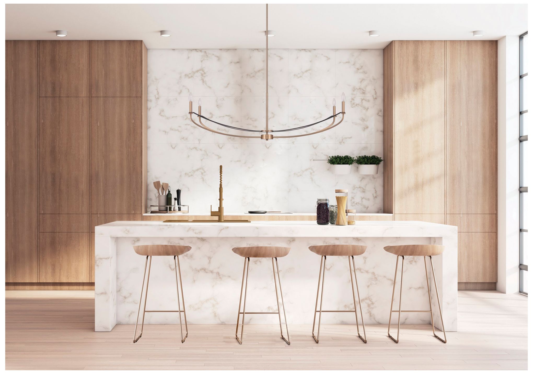 Image 7 Thesis Sussex 47" Champagne Gold / Black Faux Leather Linear Chandelier more views