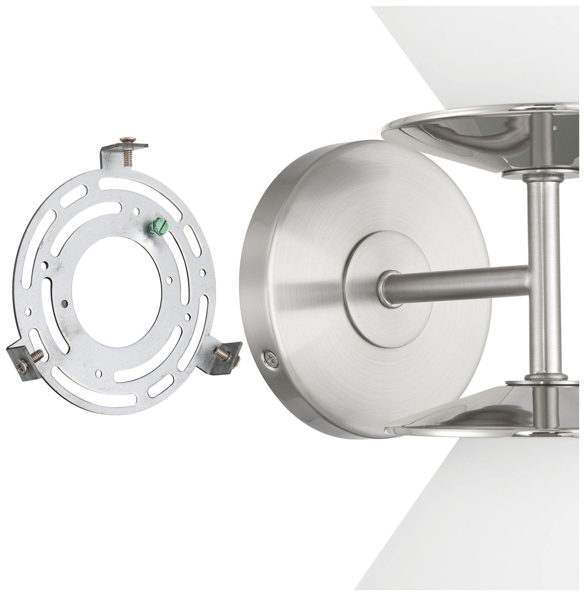 Image 6 Thesis Tremolo 11" Br.  Nickel and Polished Nickel Vanity Light, Opal Glass more views