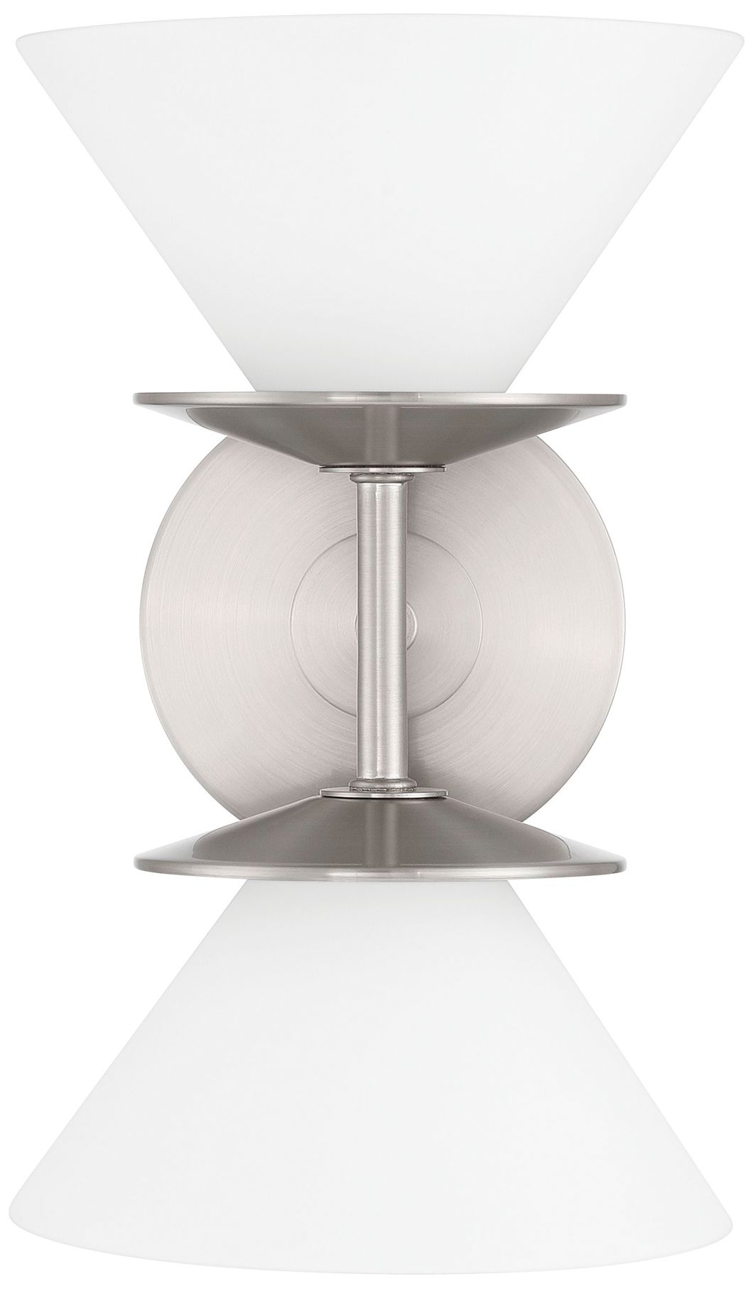 Image 4 Thesis Tremolo 11" Br.  Nickel and Polished Nickel Vanity Light, Opal more views