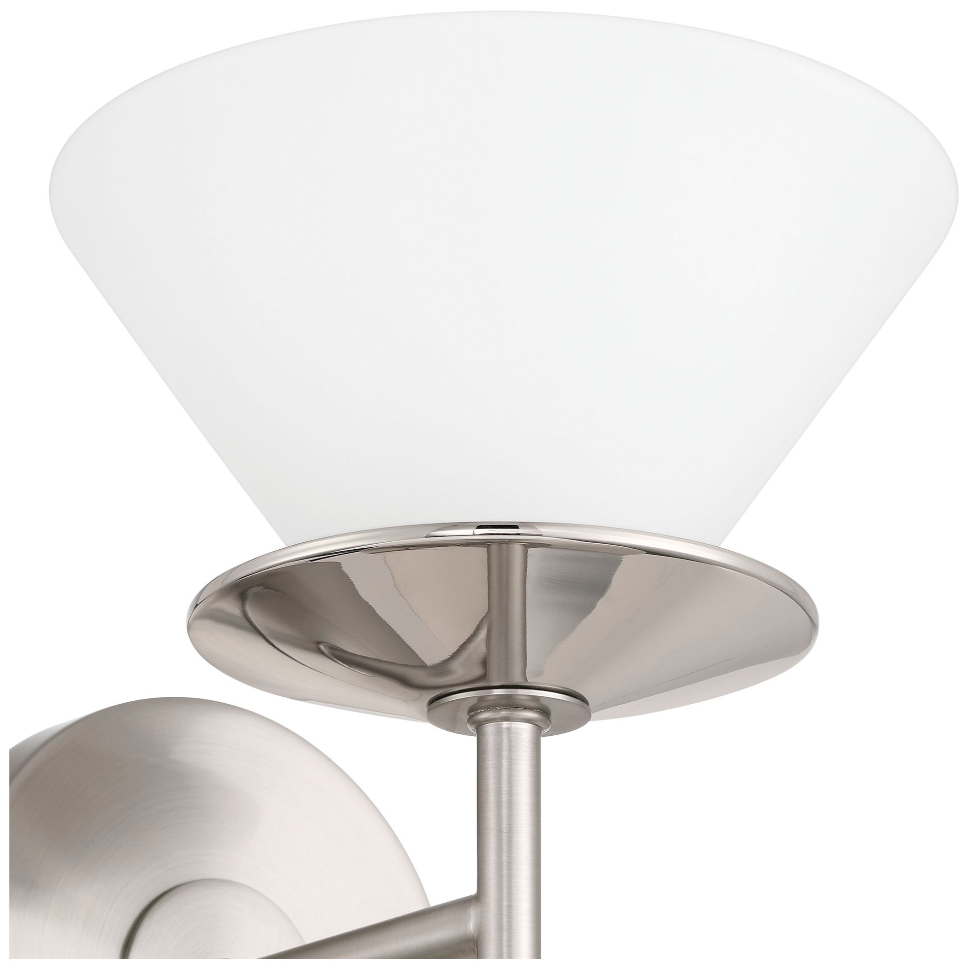 Image 5 Thesis Tremolo 11" Br.  Nickel and Polished Nickel Vanity Light, Opal more views