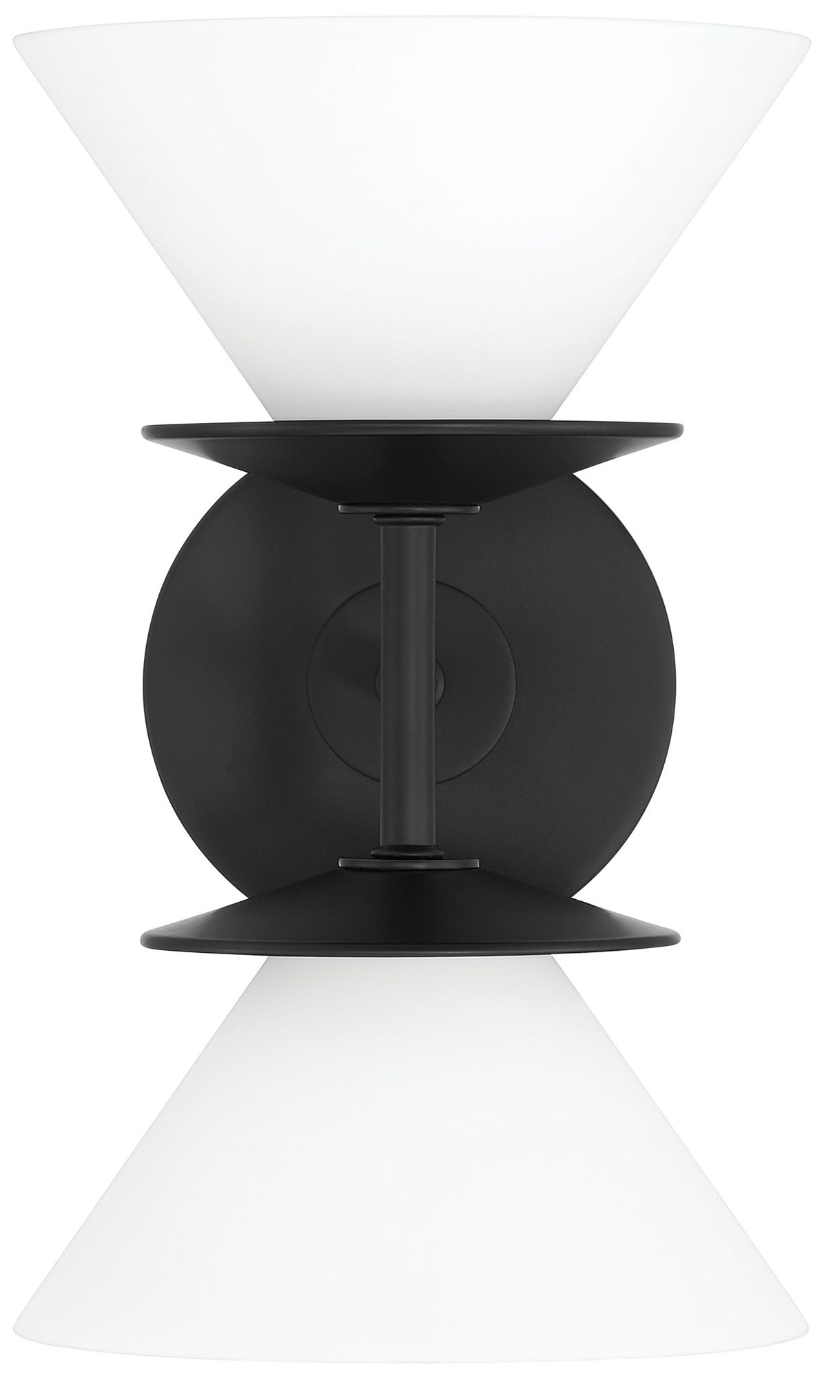 Image 4 Thesis Tremolo 11" Matte Black / Champagne Gold Vanity Light, Etched Glass more views