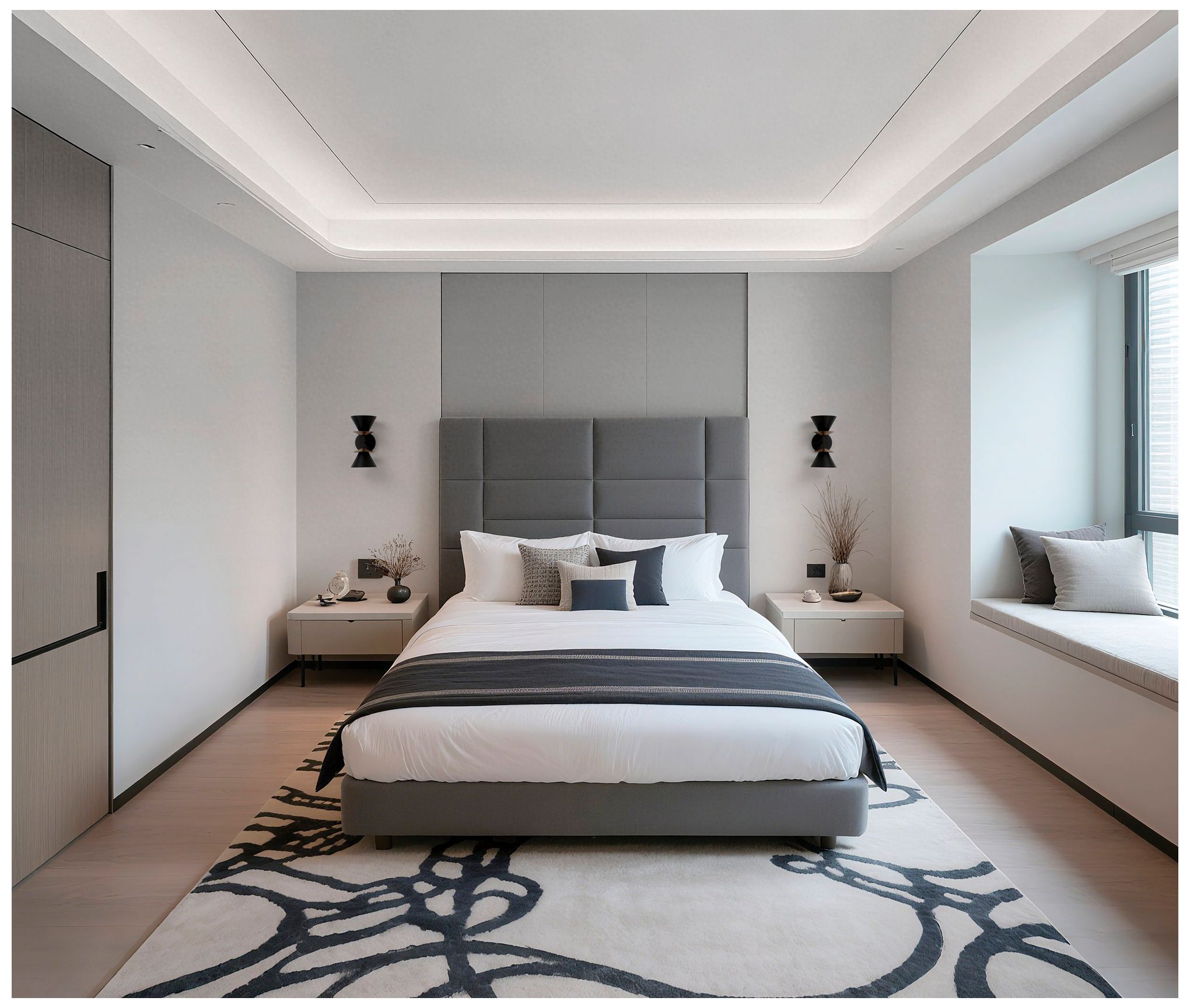 Image 7 Thesis Tremolo 12 in. 2 Light Textured Black and Champagne Gold Wall Sconce more views