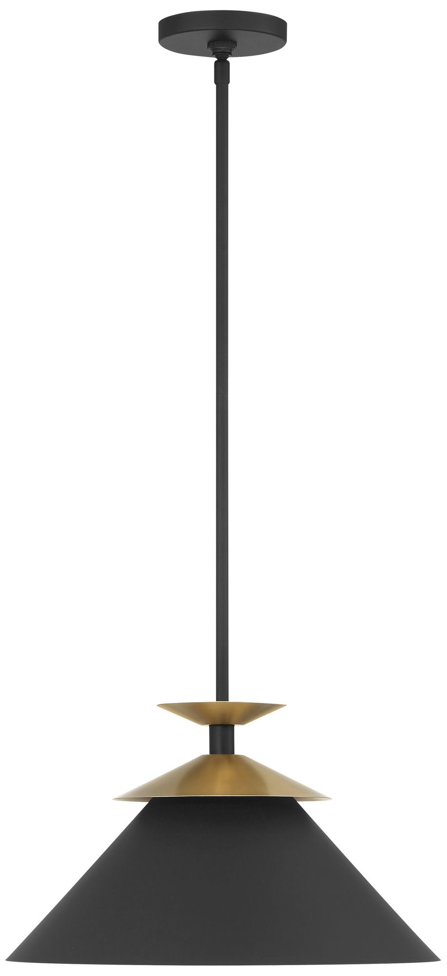 Image 3 Thesis Tremolo 16" 1 Light Textured Black and Champagne Gold Pendant Light more views