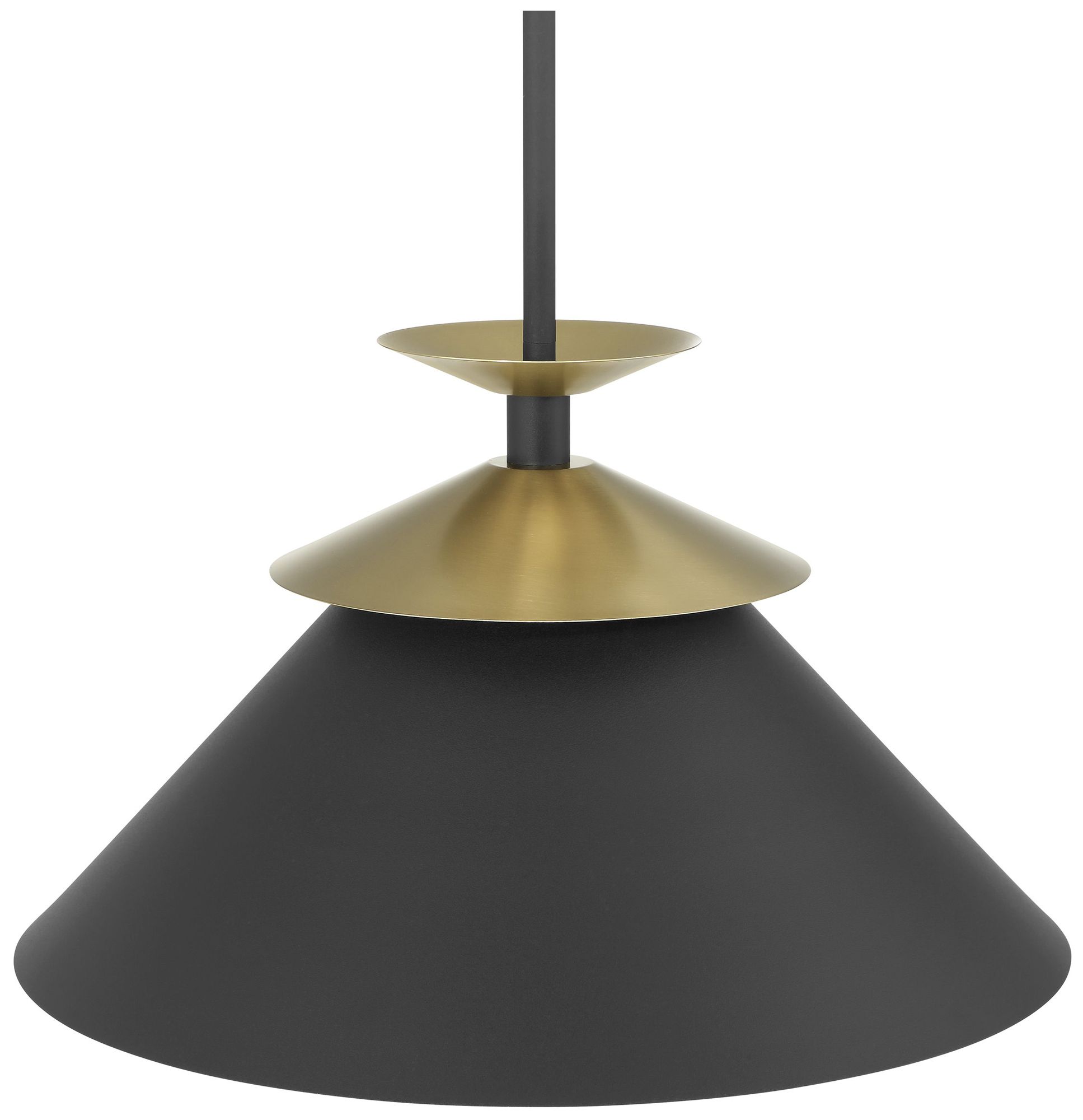 Image 4 Thesis Tremolo 16" 1 Light Textured Black and Champagne Gold Pendant Light more views