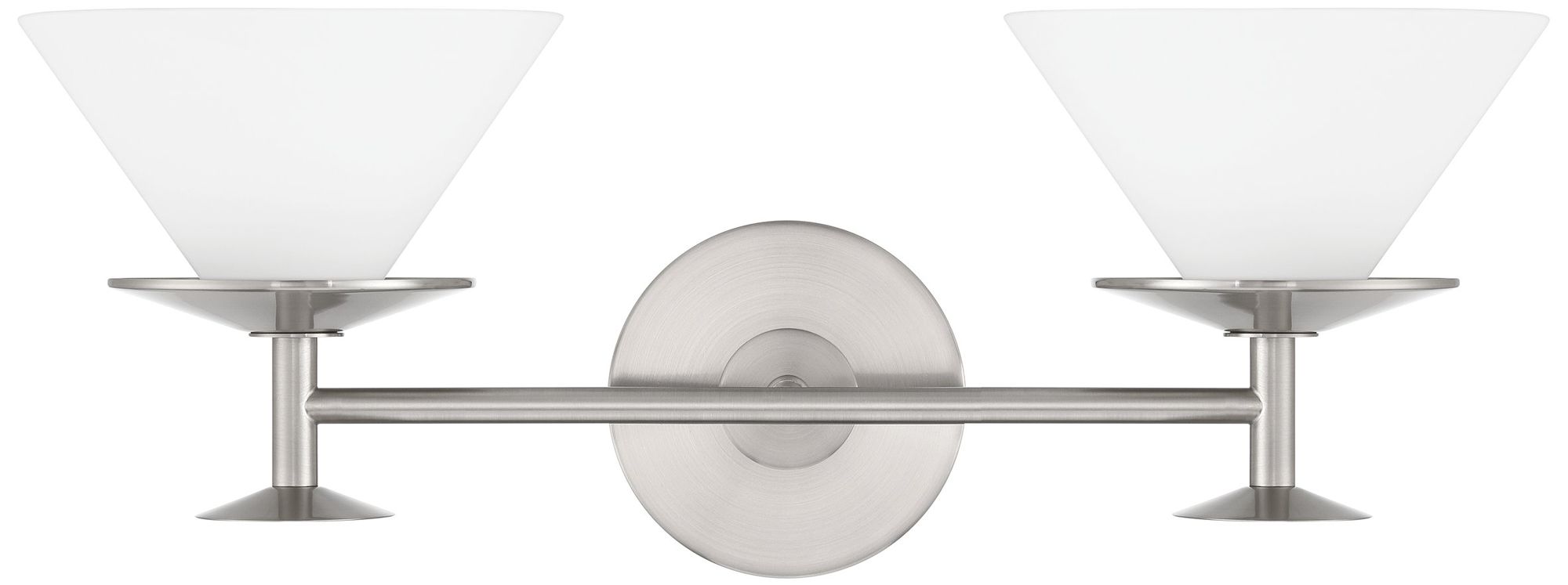 Image 5 Thesis Tremolo 20" Br. Nickel / Polished Nickel Vanity Light, Etched Glass more views