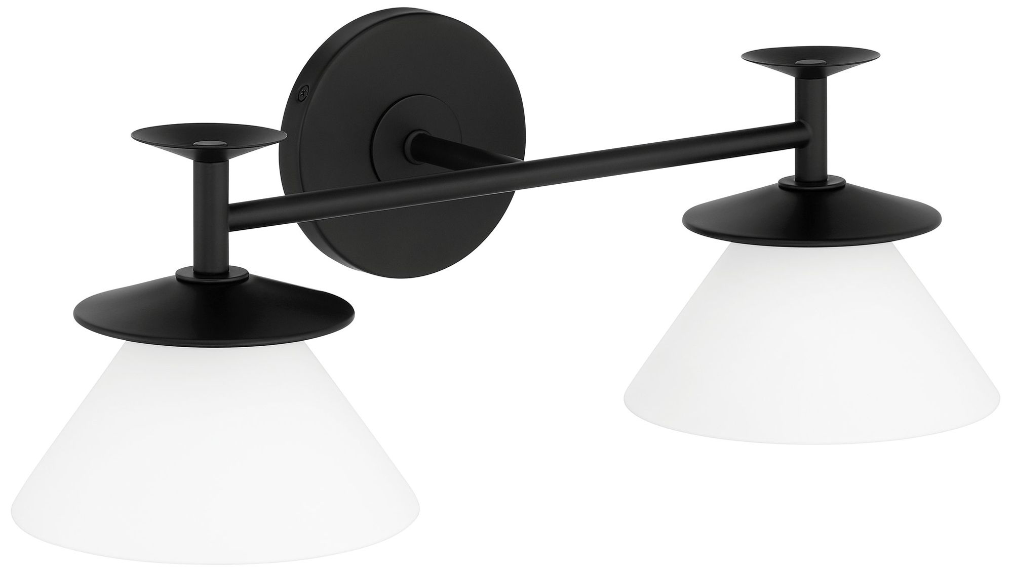 Image 4 Thesis Tremolo 20" Matte Black / Champagne Gold Vanity Light, Etched Glass more views