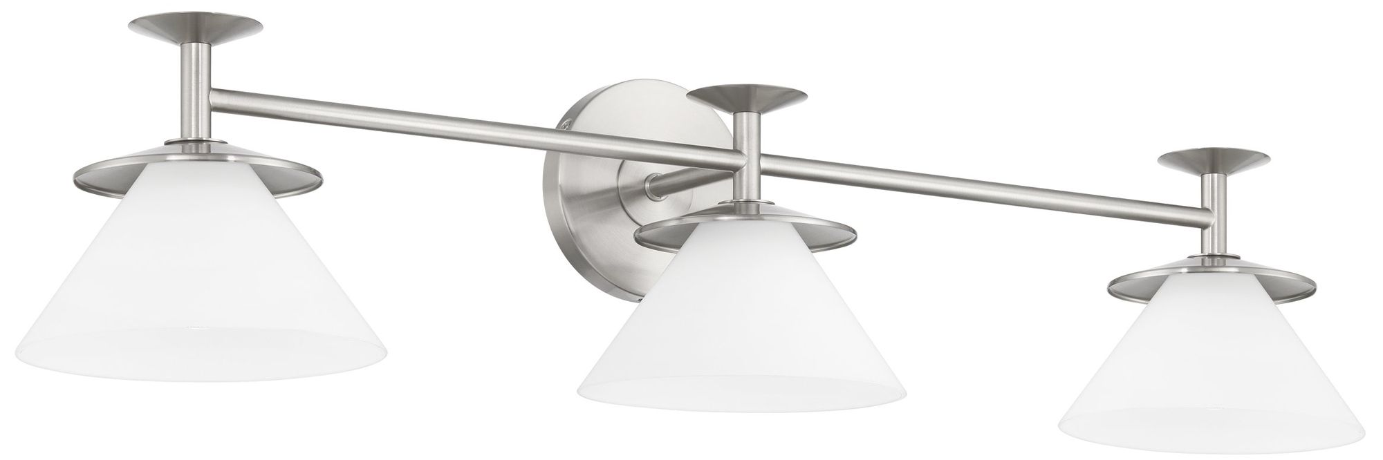 Image 3 Thesis Tremolo 33" Br. Nickel / Polished Nickel Vanity Light, Etched Glass more views