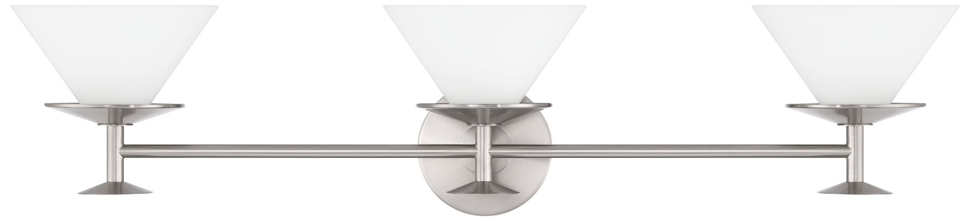 Image 5 Thesis Tremolo 33" Br. Nickel / Polished Nickel Vanity Light, Etched Glass more views