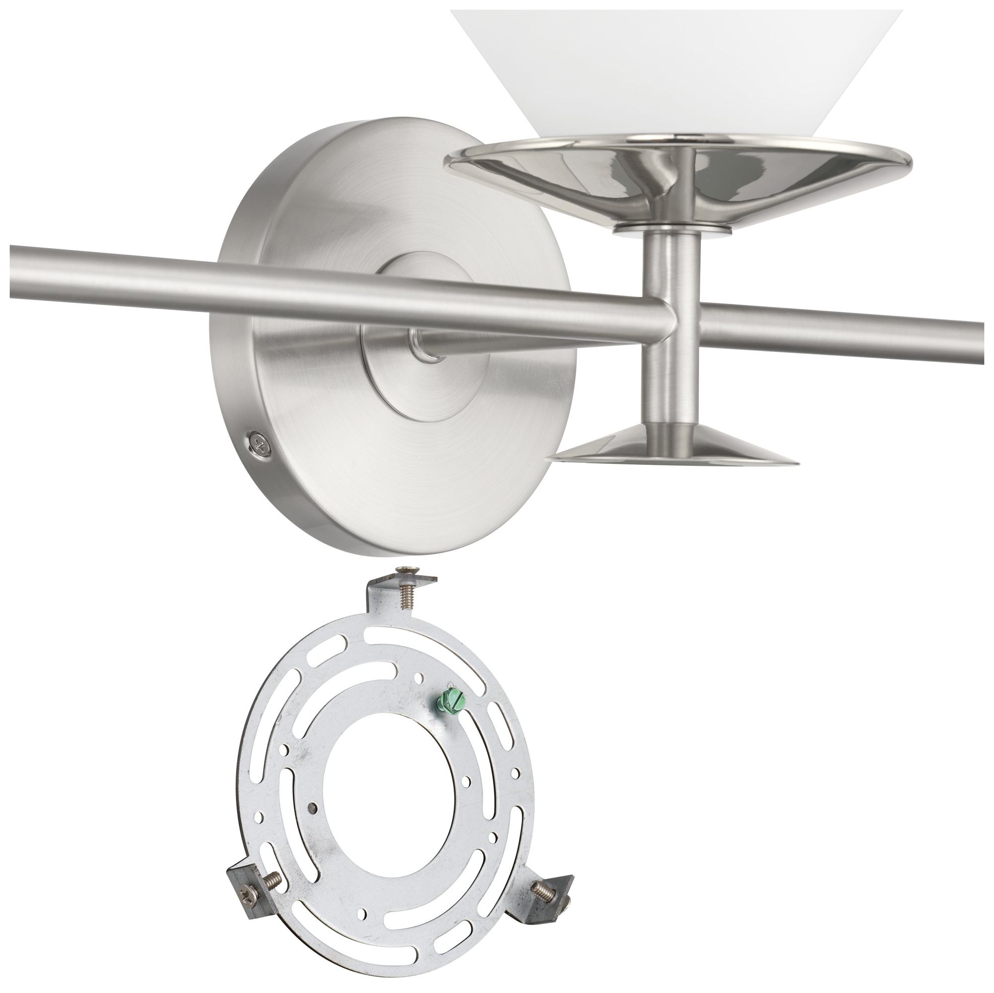 Image 7 Thesis Tremolo 33" Br. Nickel / Polished Nickel Vanity Light, Etched Glass more views