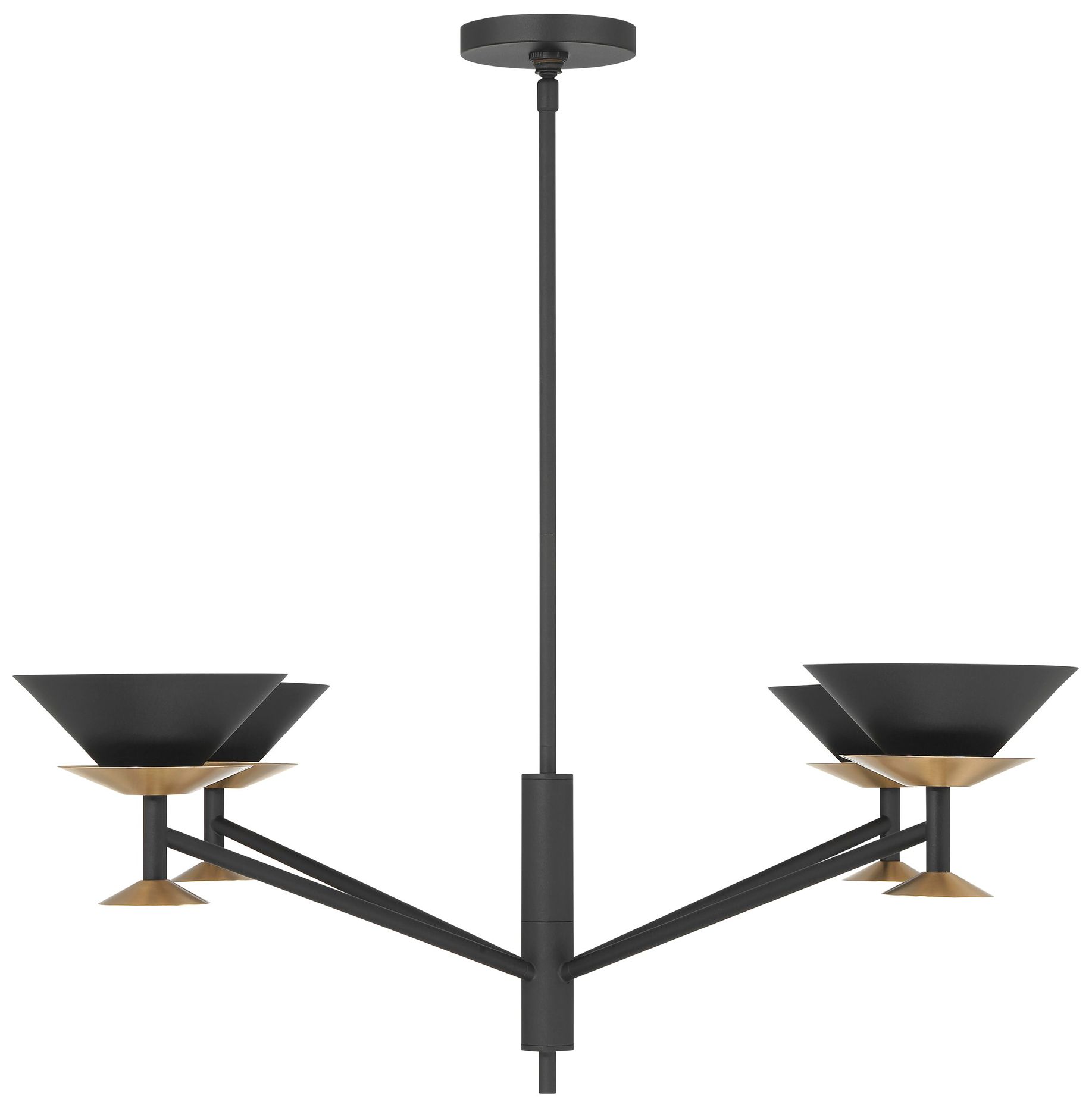 Image 3 Thesis Tremolo 36" 4 Light Textured Black and Champagne Gold Chandelier more views