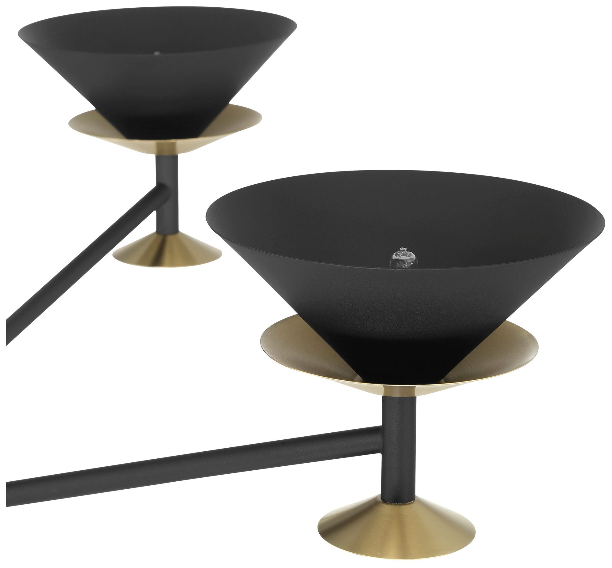 Image 4 Thesis Tremolo 36" 4 Light Textured Black and Champagne Gold Chandelier more views