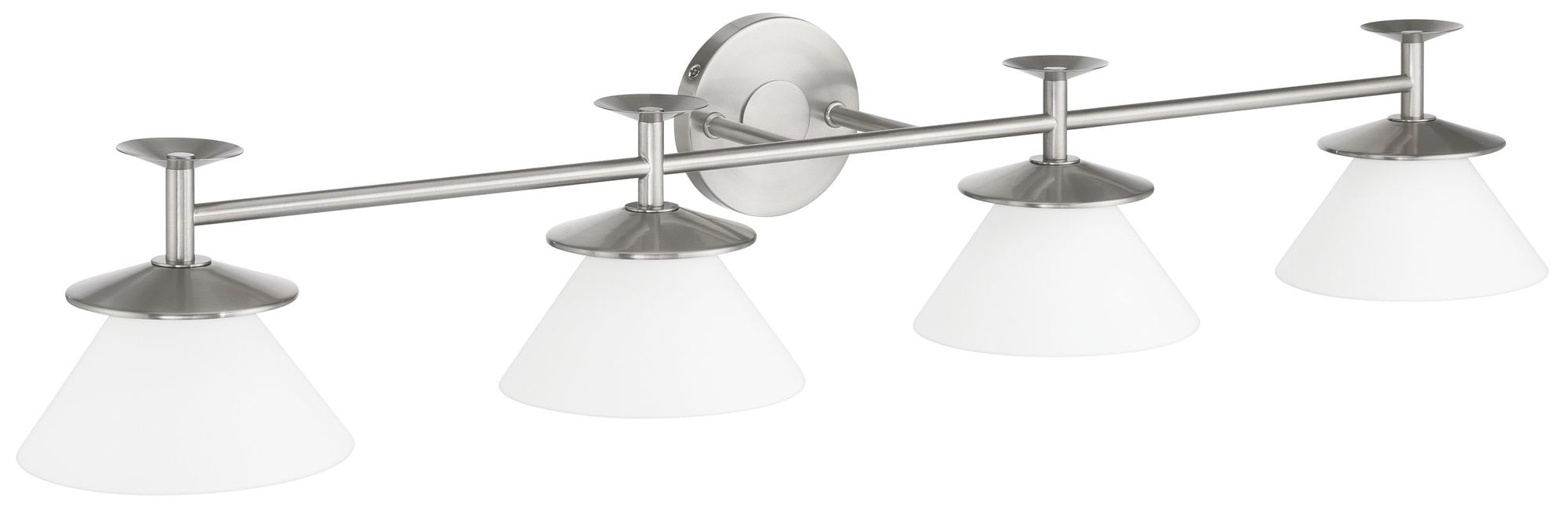 Image 4 Thesis Tremolo 42" Br. Nickel and Polished Nickel Vanity Light - Opal Glass more views