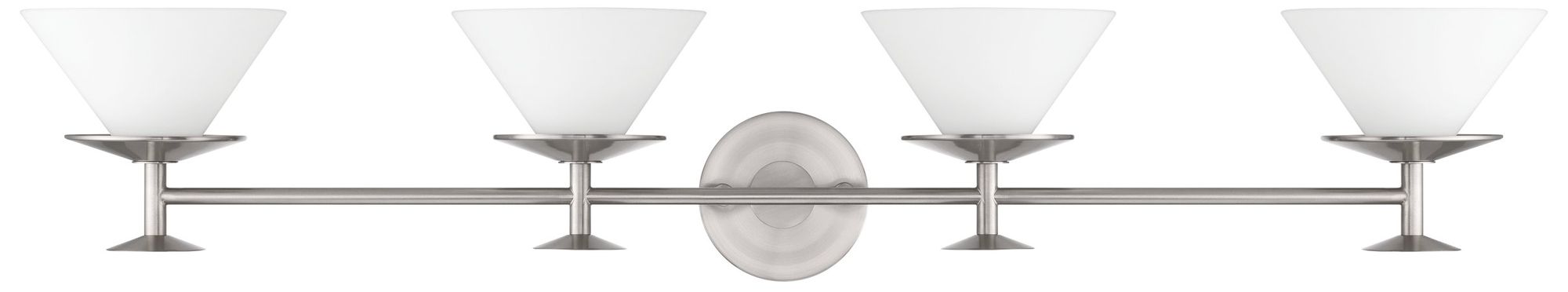 Image 5 Thesis Tremolo 42" Br. Nickel and Polished Nickel Vanity Light - Opal Glass more views