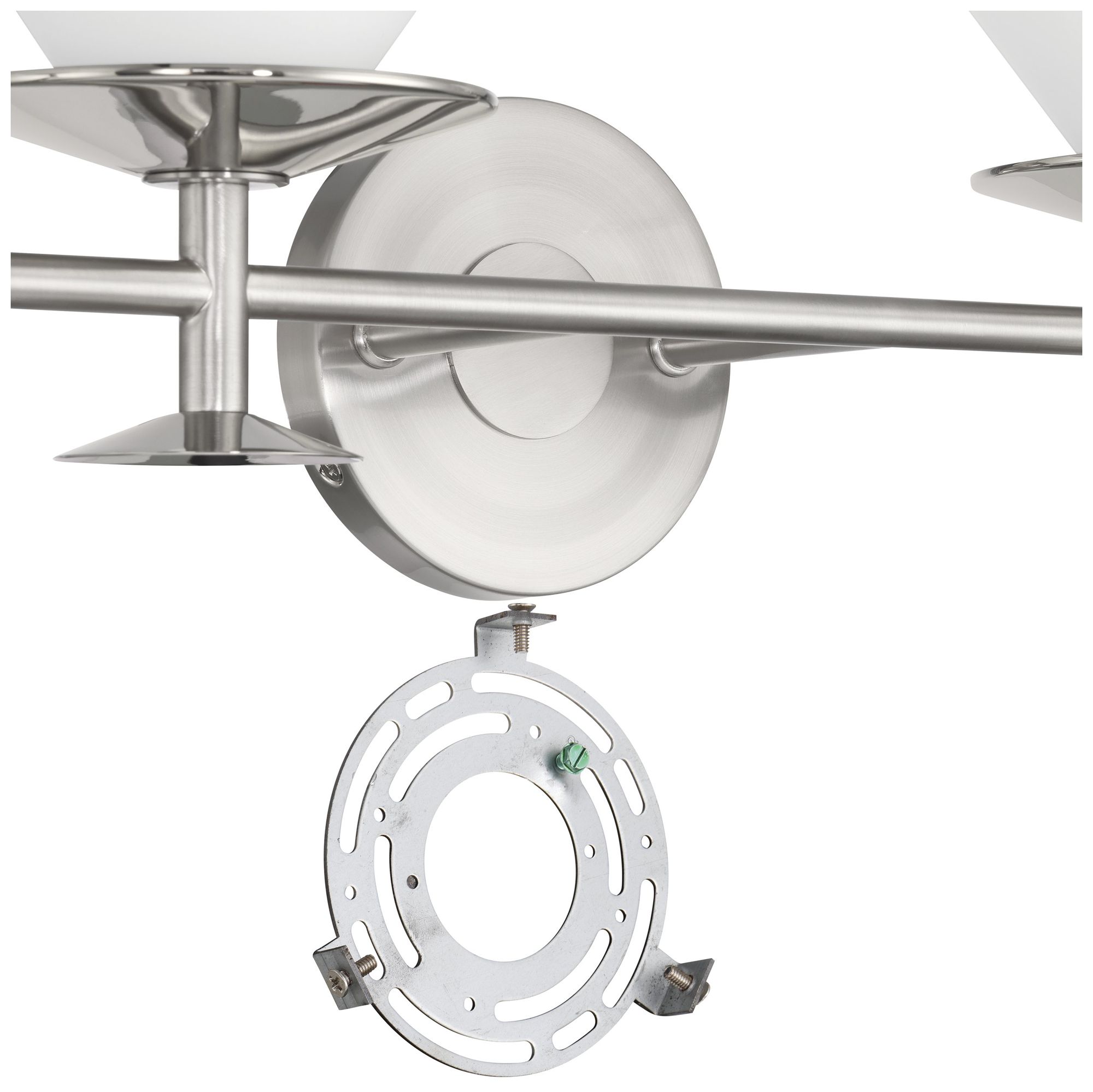 Image 7 Thesis Tremolo 42" Br. Nickel and Polished Nickel Vanity Light - Opal Glass more views