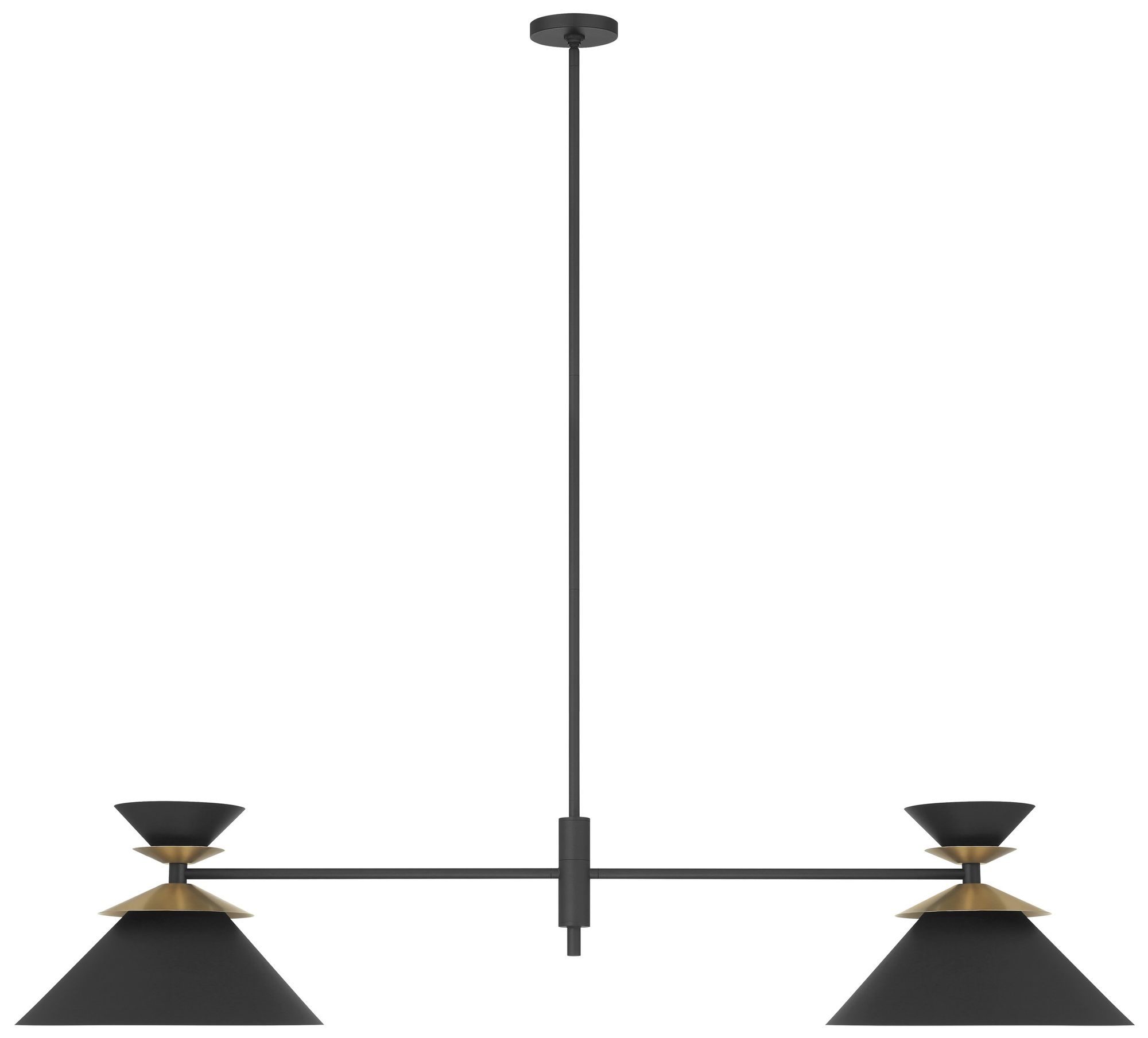 Image 3 Thesis Tremolo 60" 2 Light Black and Champagne Gold Linear Chandelier more views