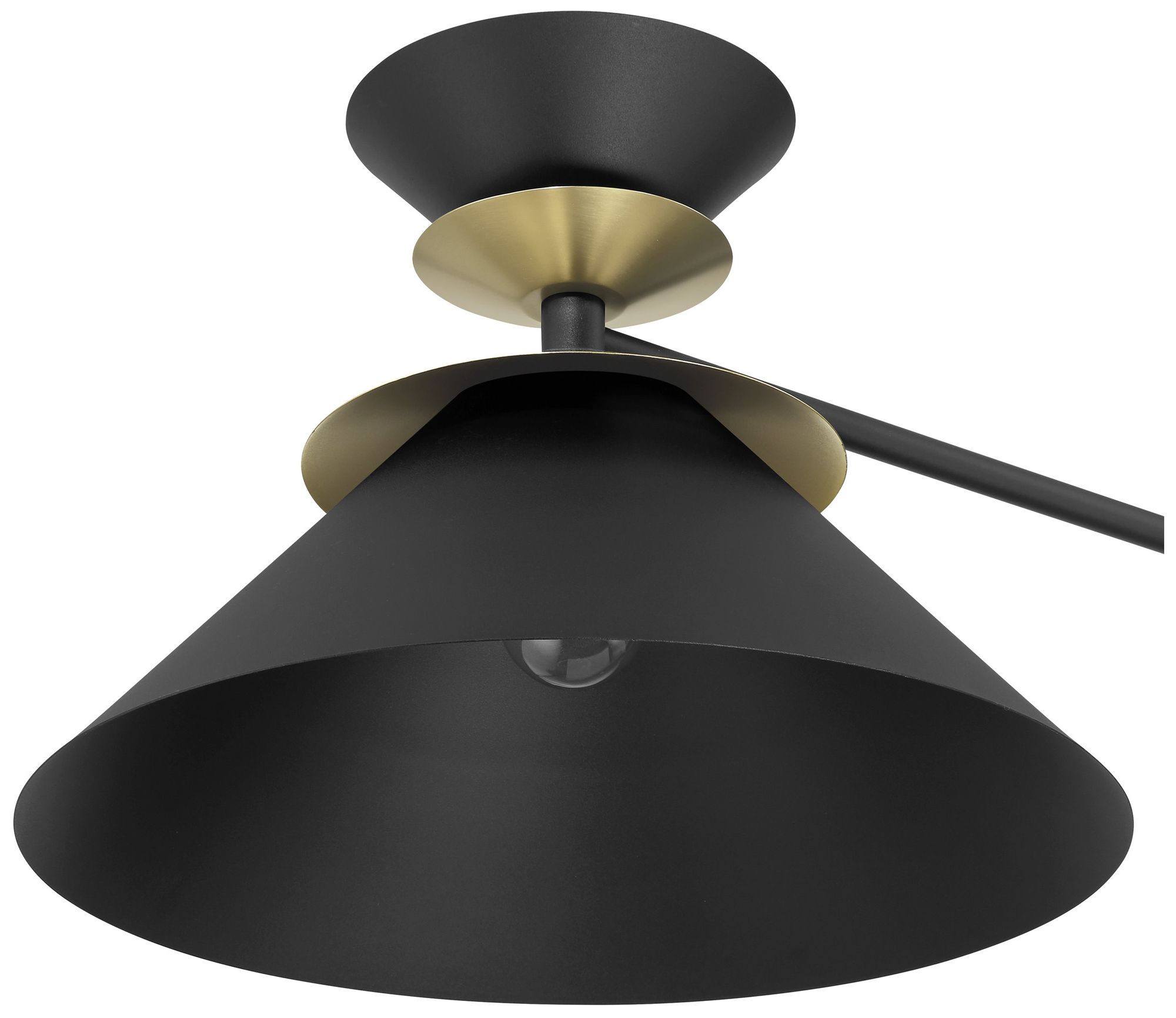 Image 4 Thesis Tremolo 60" 2 Light Black and Champagne Gold Linear Chandelier more views