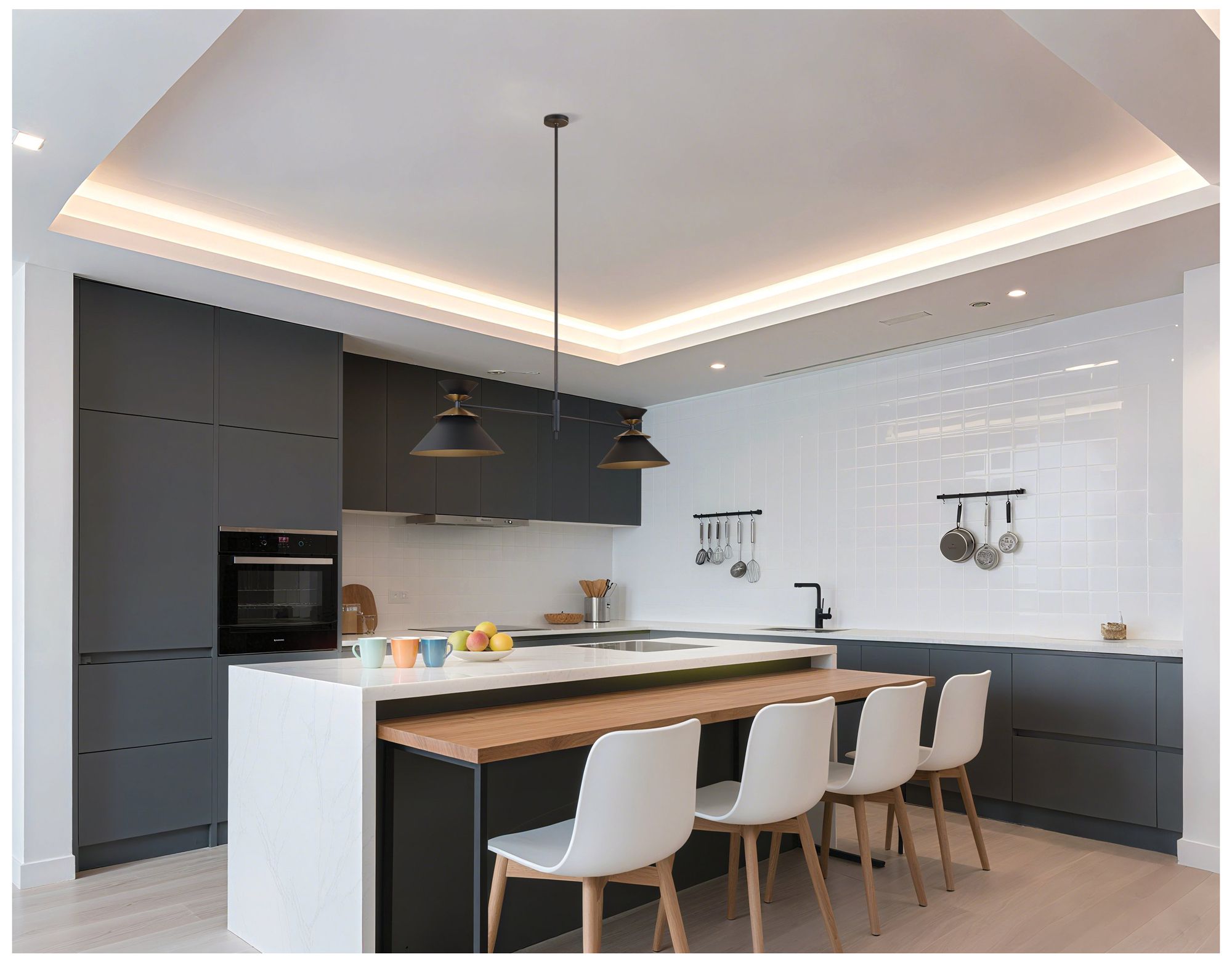 Image 6 Thesis Tremolo 60" 2 Light Black and Champagne Gold Linear Chandelier more views