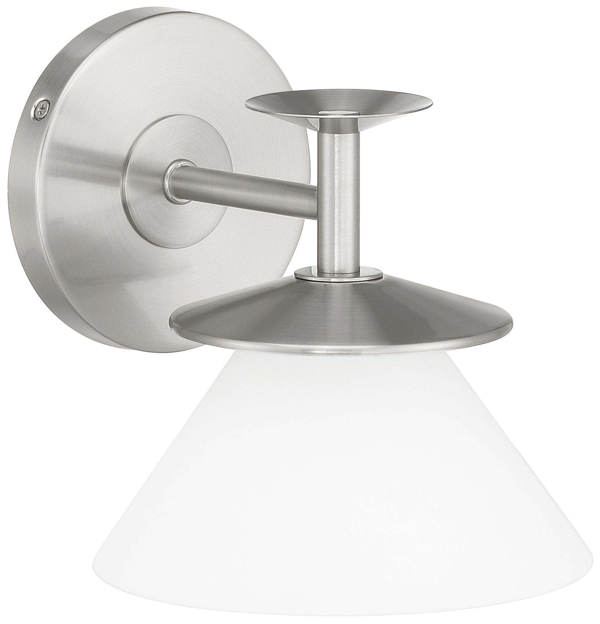 Image 4 Thesis Tremolo 7" Br. Nickel / Polished Nickel Vanity Light - Etched Glass more views