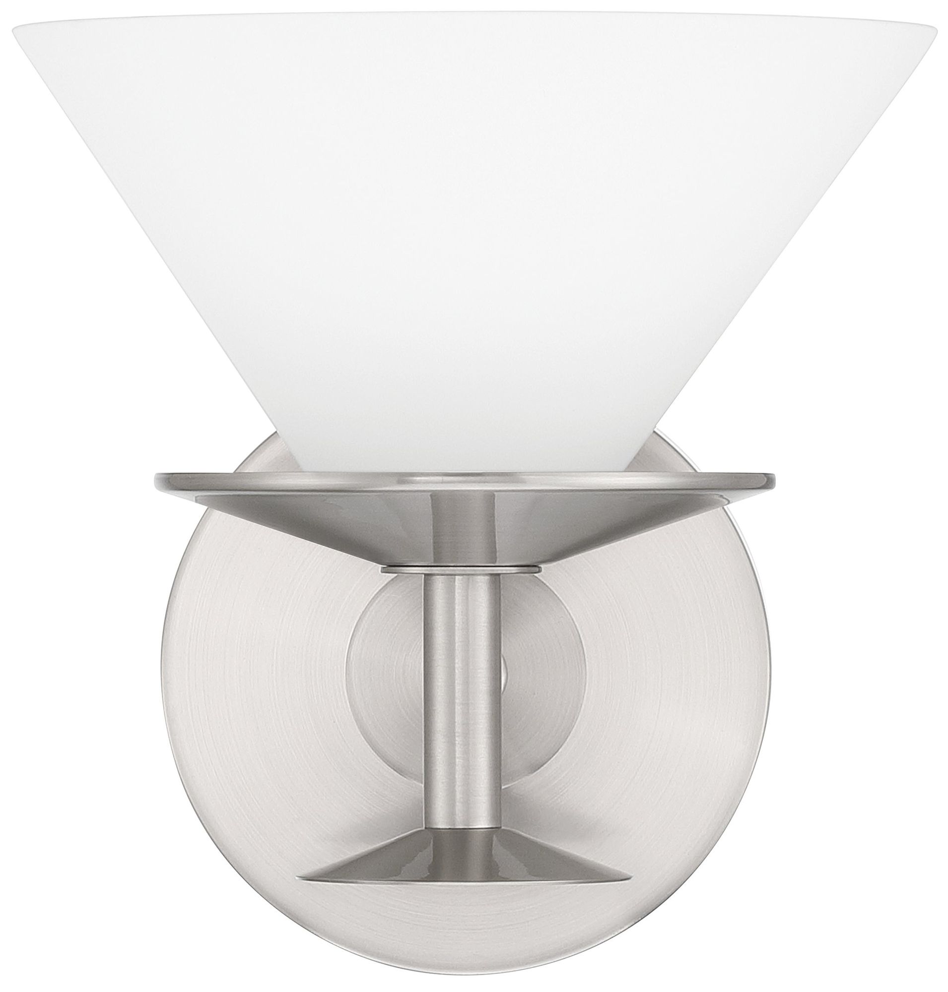 Image 5 Thesis Tremolo 7" Br. Nickel / Polished Nickel Vanity Light - Etched Glass more views