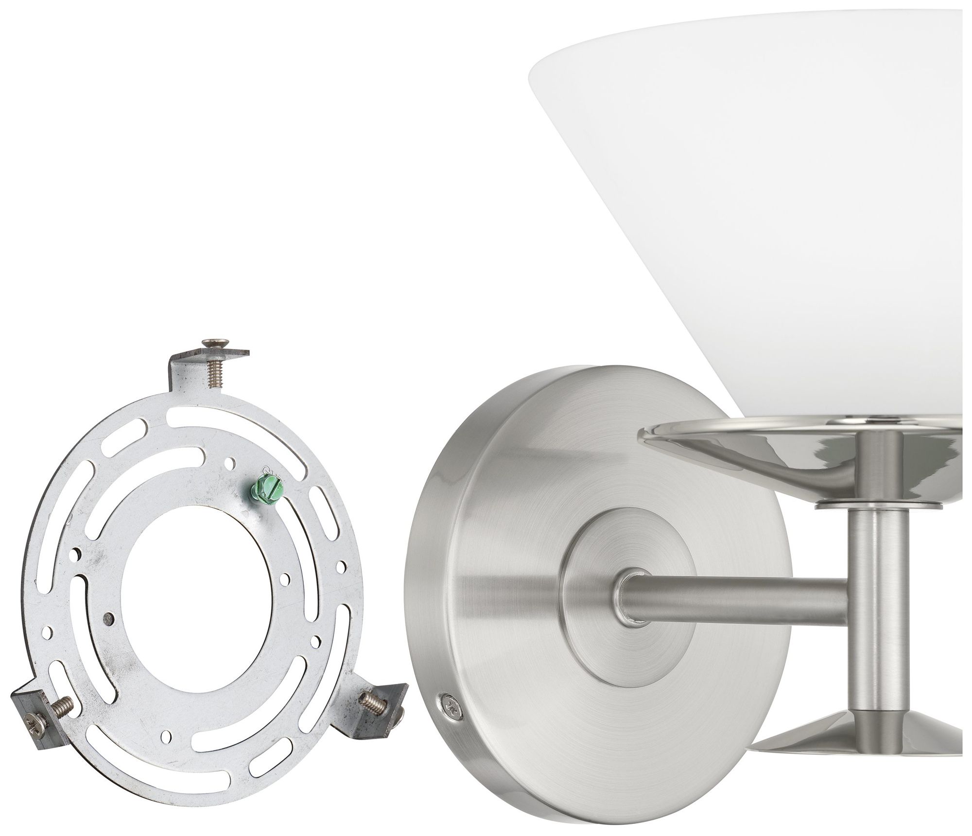 Image 6 Thesis Tremolo 7" Br. Nickel / Polished Nickel Vanity Light - Etched Glass more views