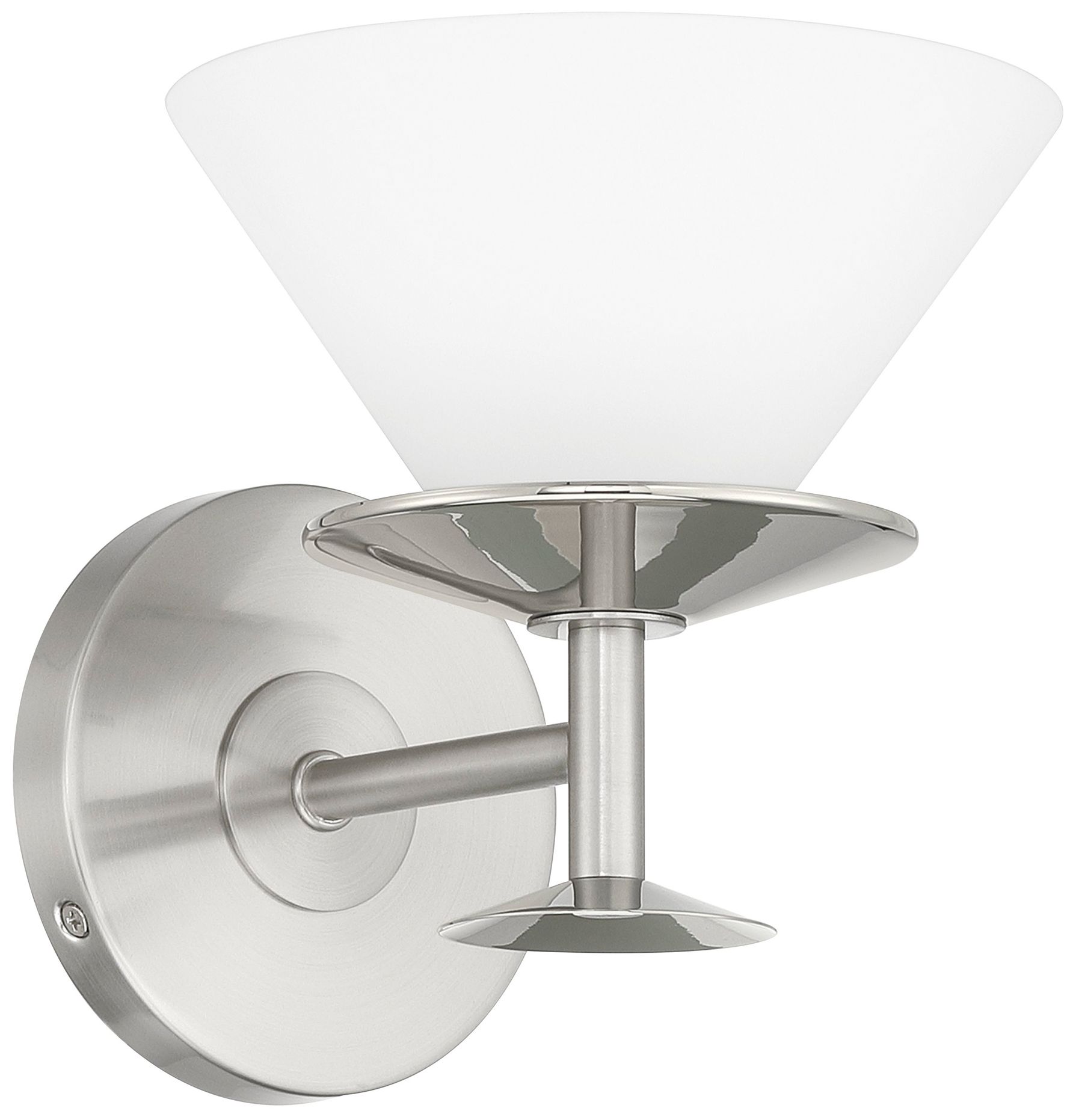 Image 3 Thesis Tremolo 7" Br. Nickel / Polished Nickel Vanity Light - Etched G more views