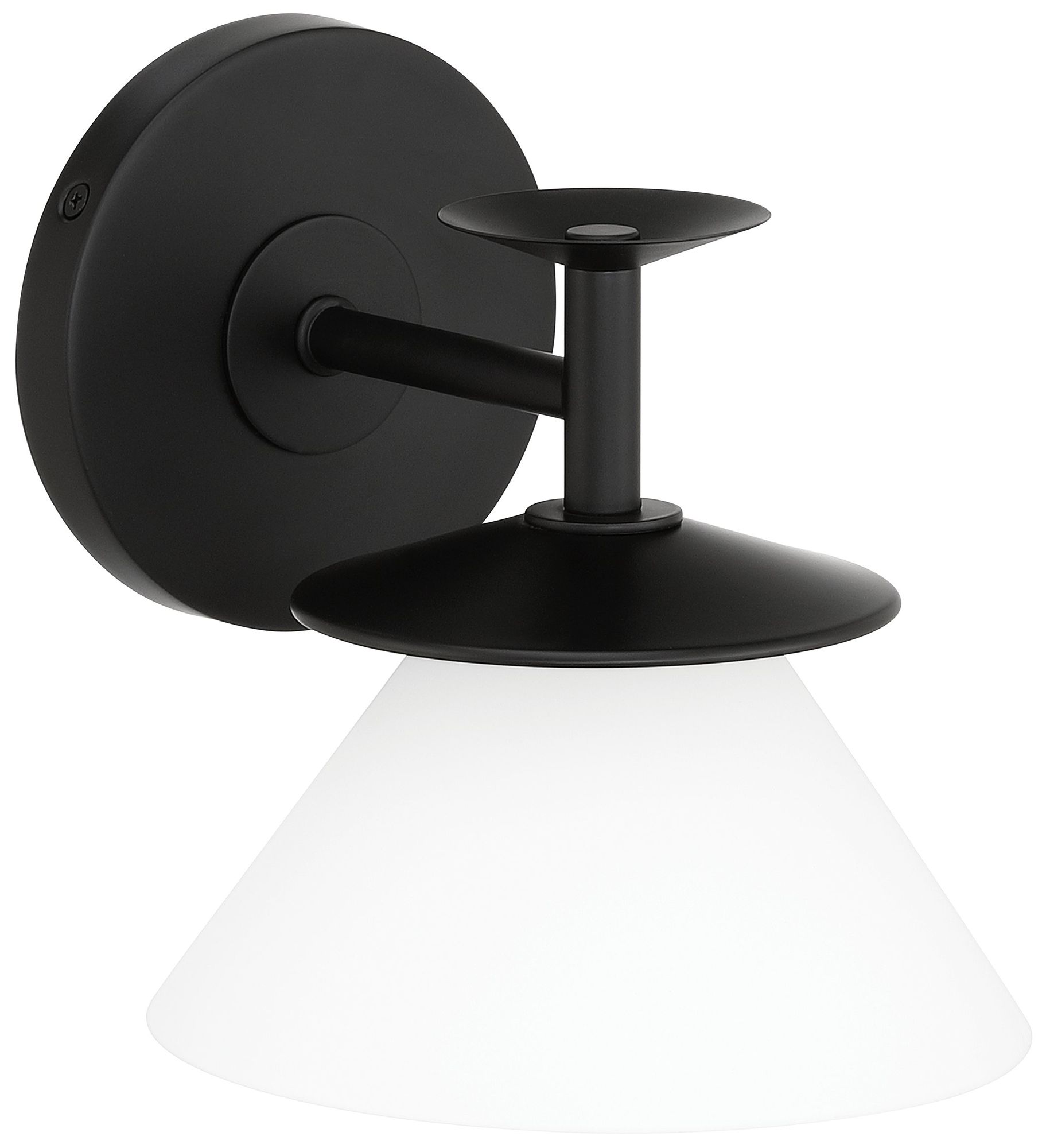 Image 4 Thesis Tremolo 7" Matte Black and Champagne Gold Vanity Light, Etched Glass more views