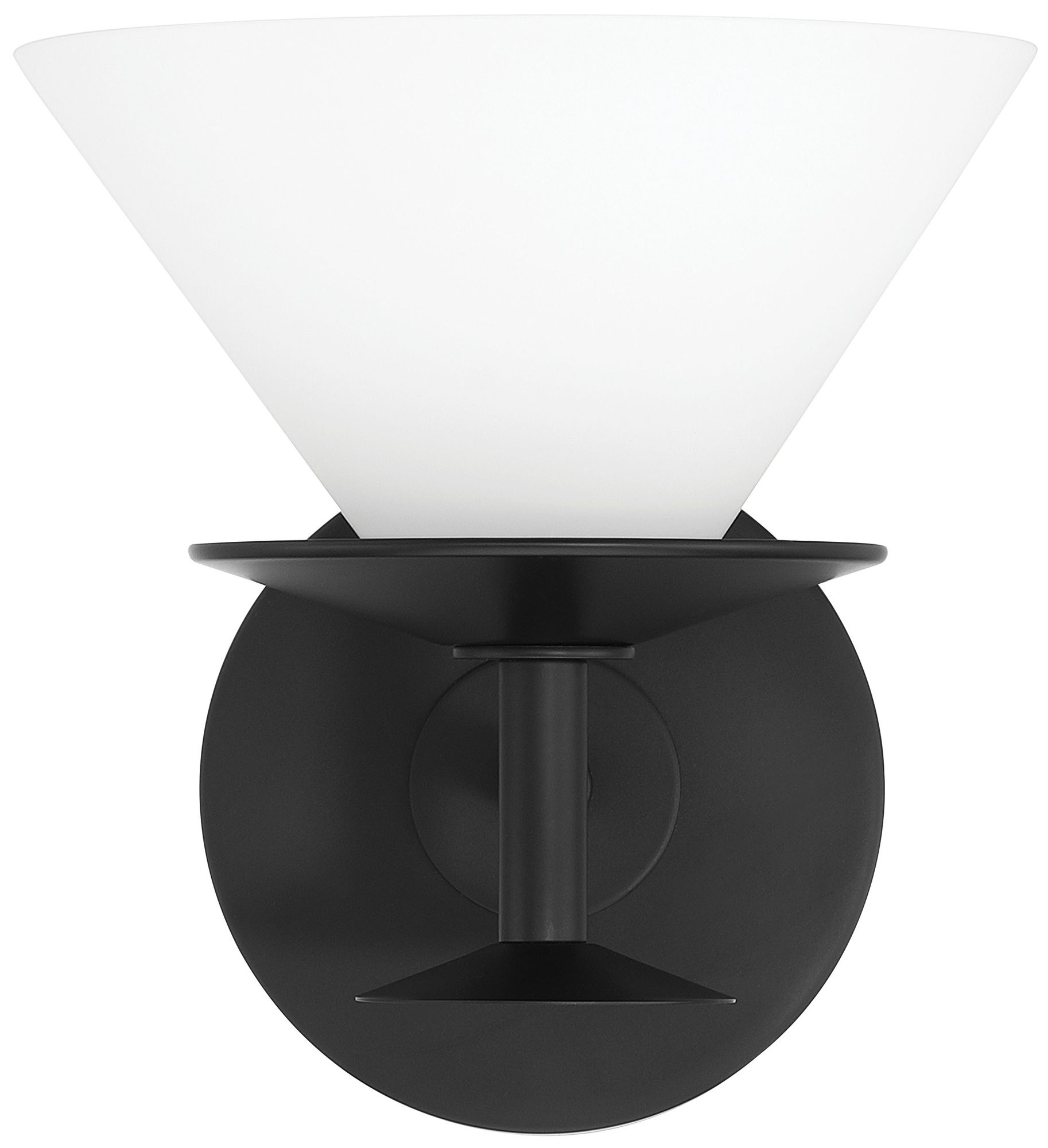 Image 5 Thesis Tremolo 7" Matte Black and Champagne Gold Vanity Light, Etched Glass more views