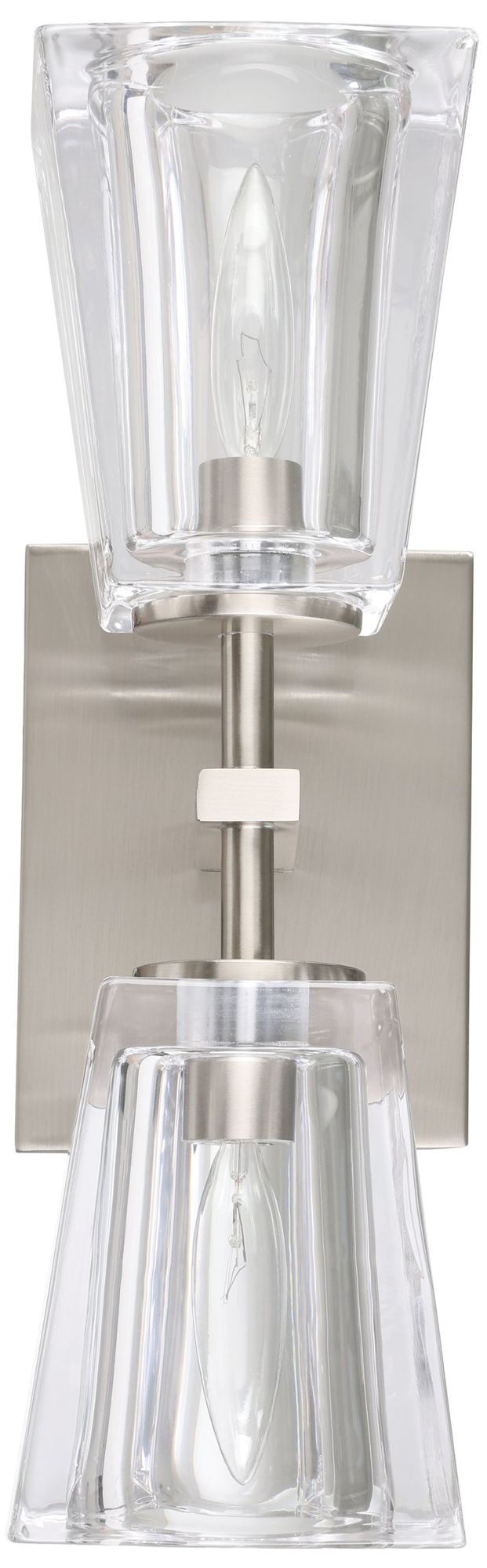 Image 3 Thesis Valentin 13" Brushed Nickel Vanity Light,  Clear Pressed Glass more views