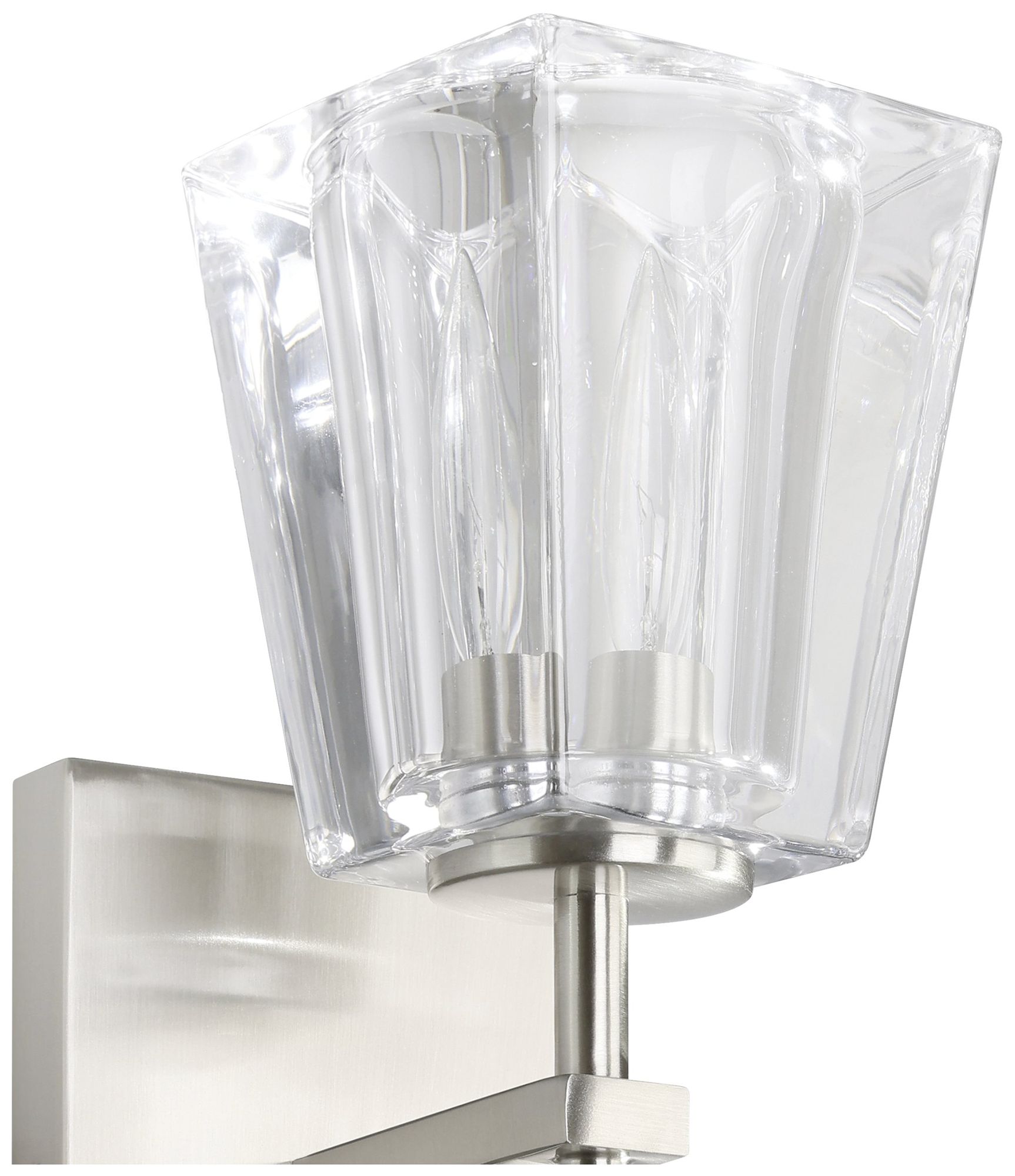 Image 4 Thesis Valentin 13" Brushed Nickel Vanity Light,  Clear Pressed Glass more views
